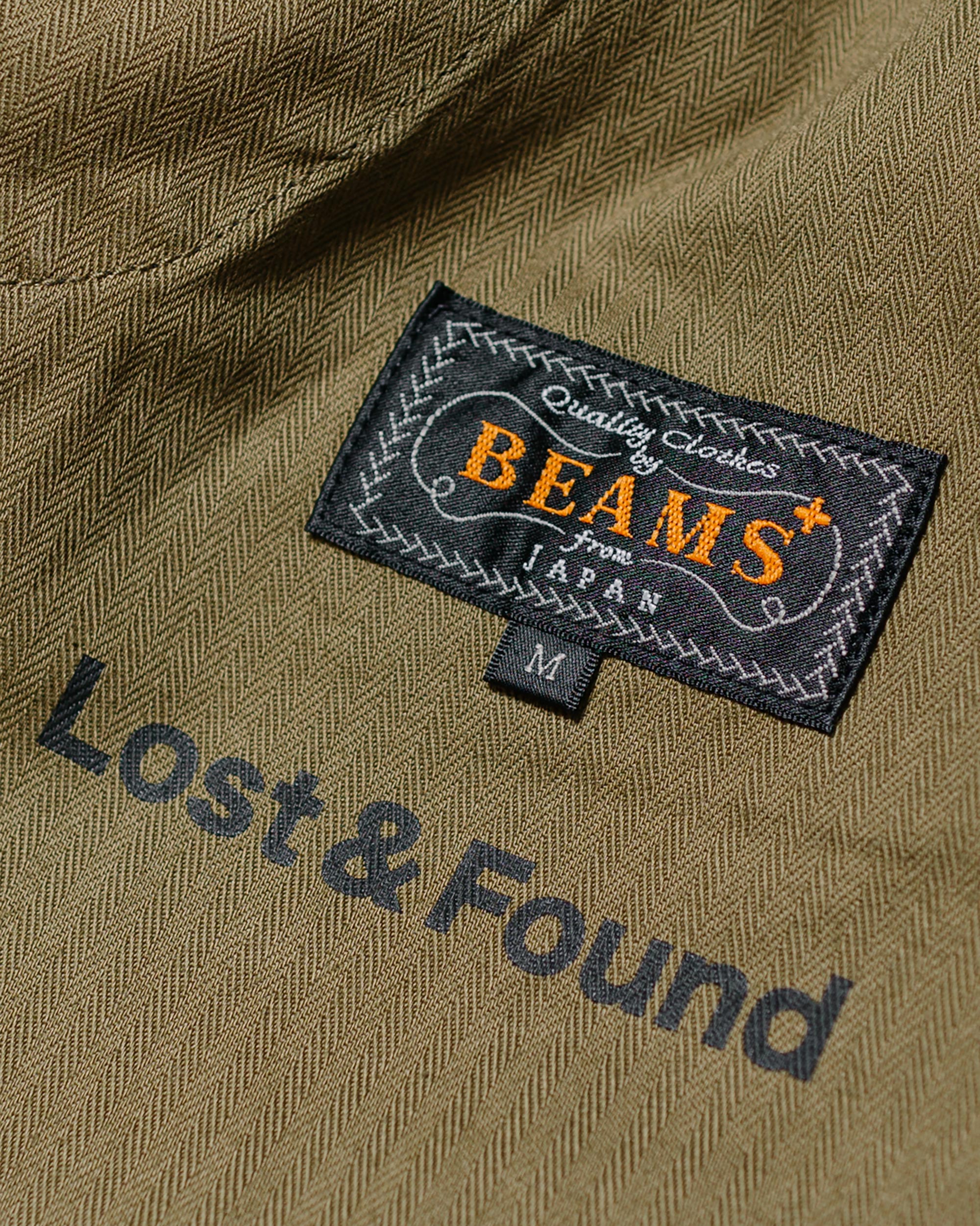 Beams Plus Lost & Found 2Pleats Cotton Ripstop Olive - Image 9