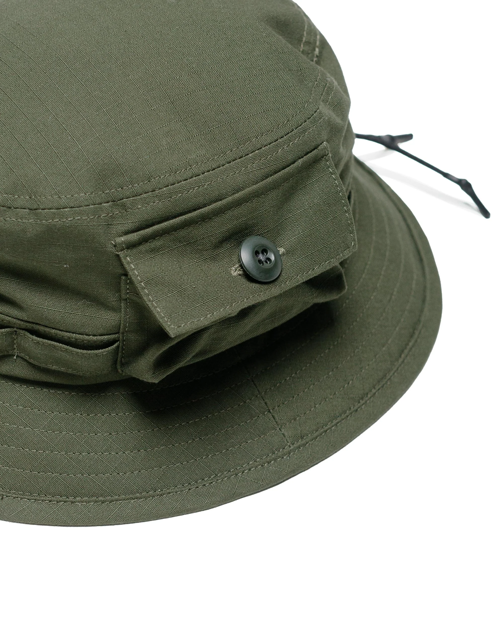Beams Plus Lost & Found MIL Jungle Hat Cotton Ripstop Olive - Image 2