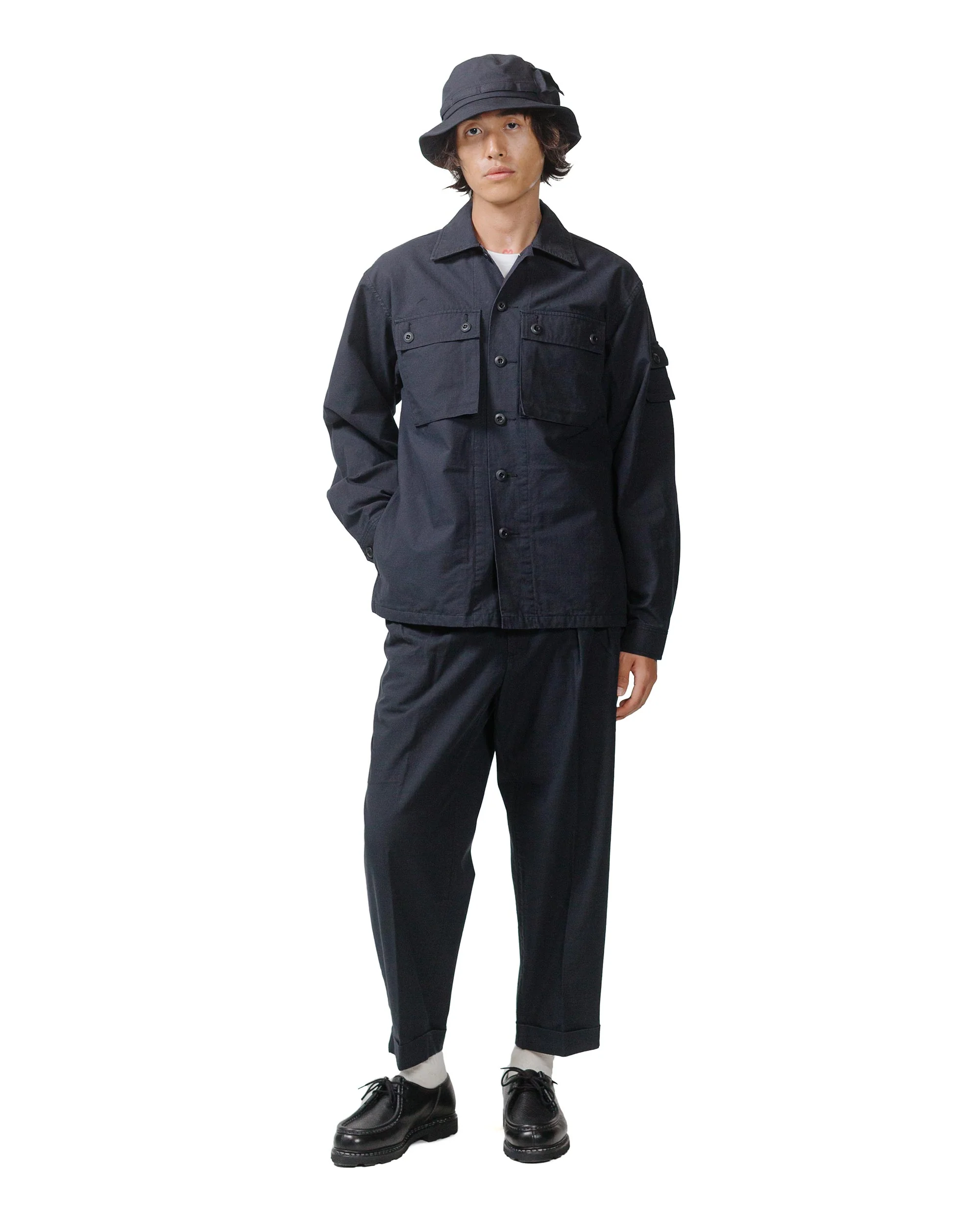Beams Plus Lost & Found MIL SHT-JAC Cotton Ripstop Black - Image 4