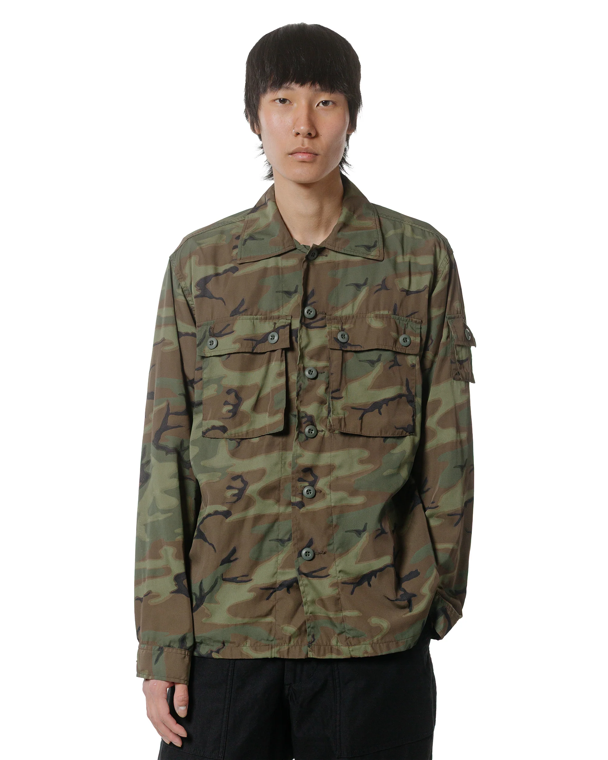 Beams Plus MIL-SHT Mesh Camo Jacquard Mapping Print - Image 2