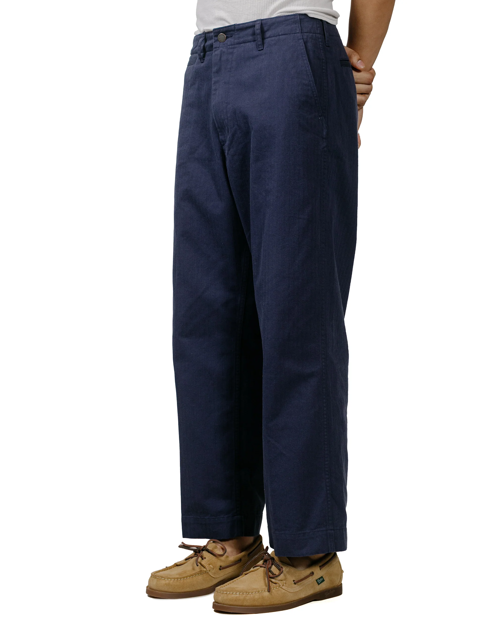 Beams Plus MIL Trousers Herringbone Navy - Image 2
