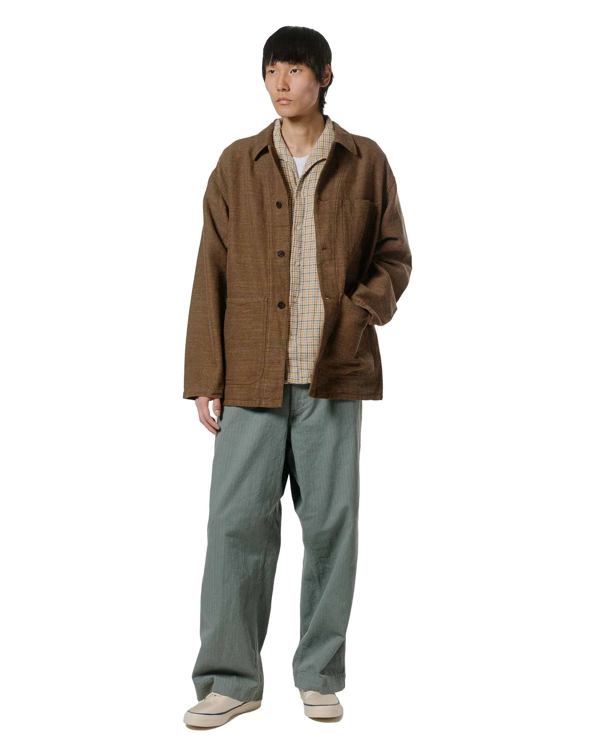 Beams Plus MIL Trousers Herringbone Sage - Image 4