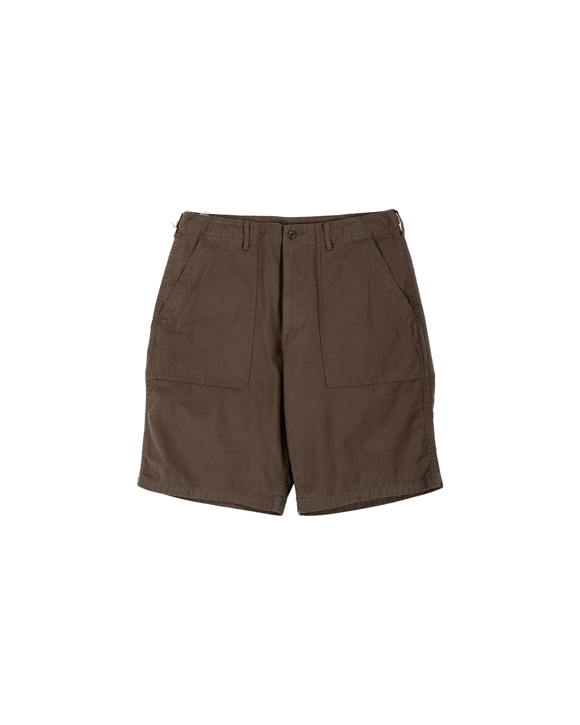 Beams Plus MIL Utility Shorts Reversed Sateen Olive Brown