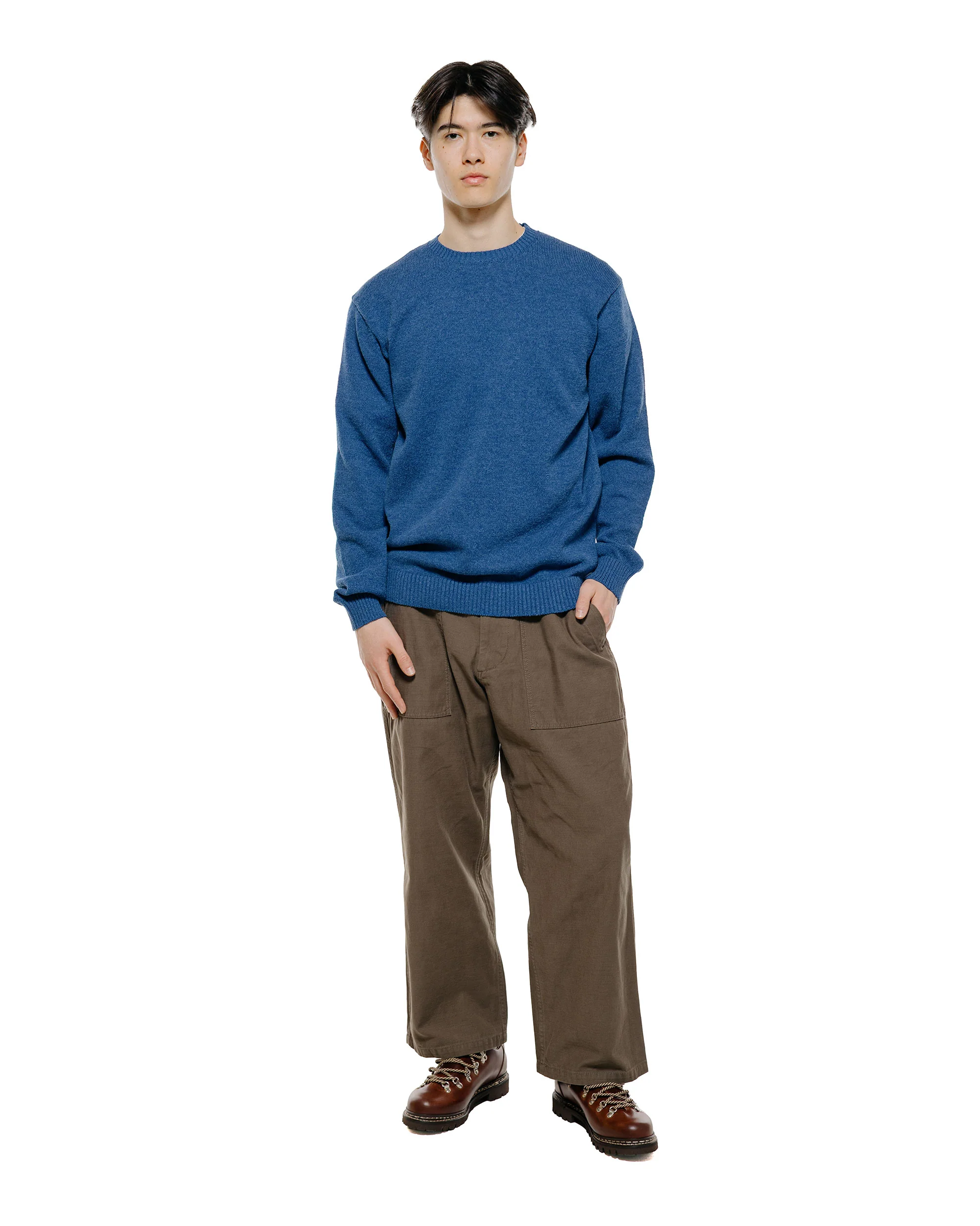 Beams Plus MIL Utility Trousers Reversed Sateen Olive Brown - Image 4