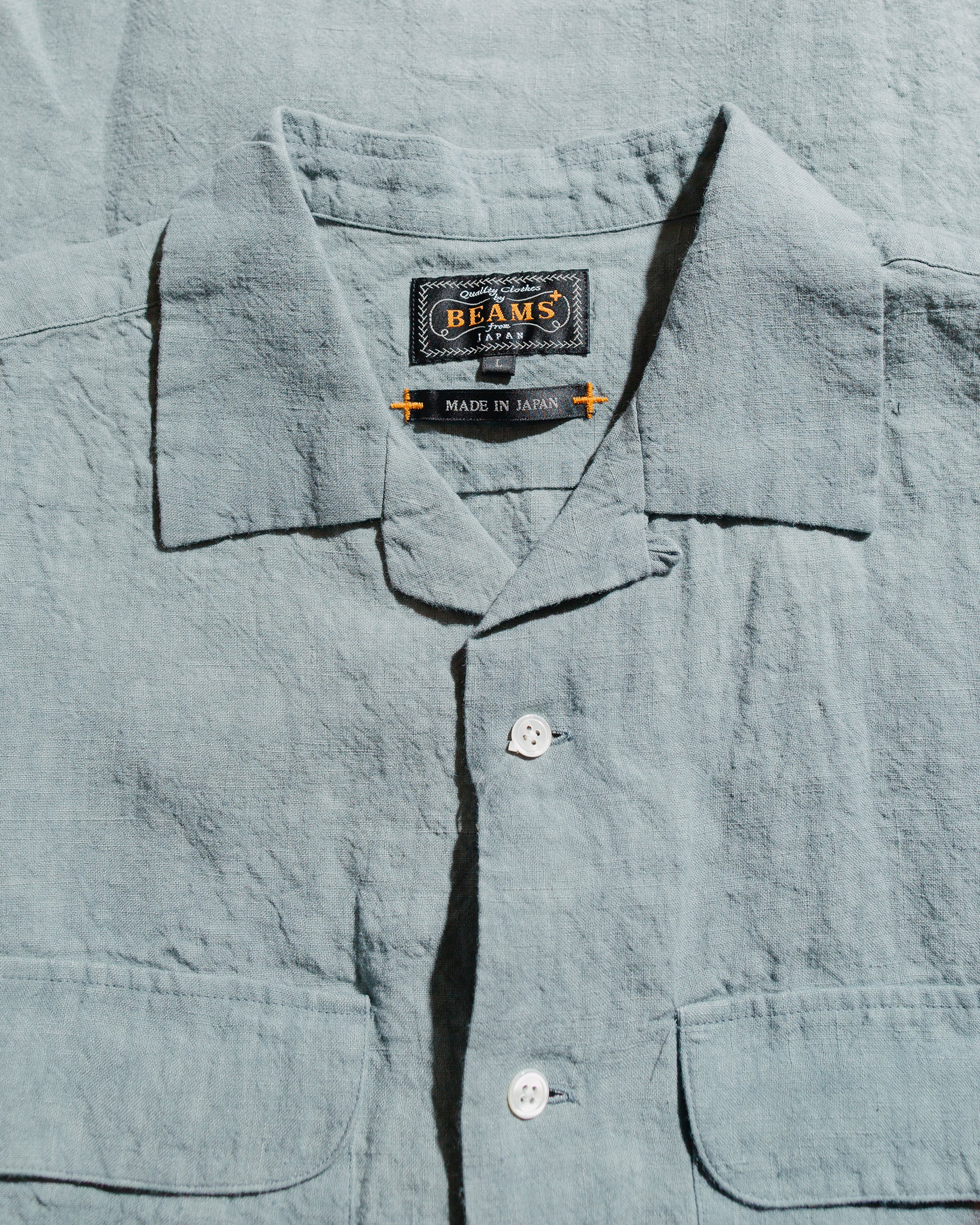 Beams Plus Open Collar 1/40 Linen Sax - Image 5