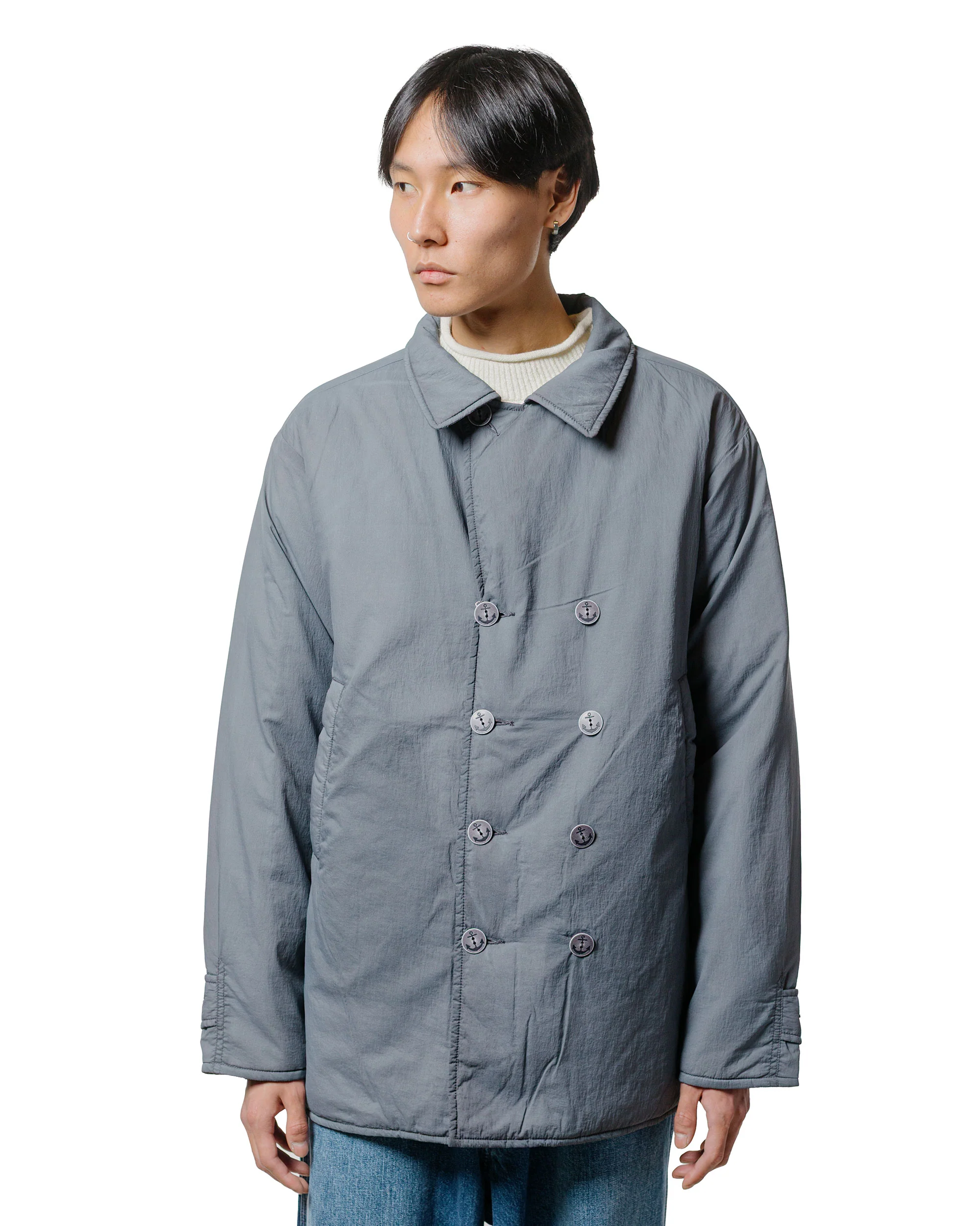 Beams Plus P-Coat Nylon Pigment Print Grey - Image 3