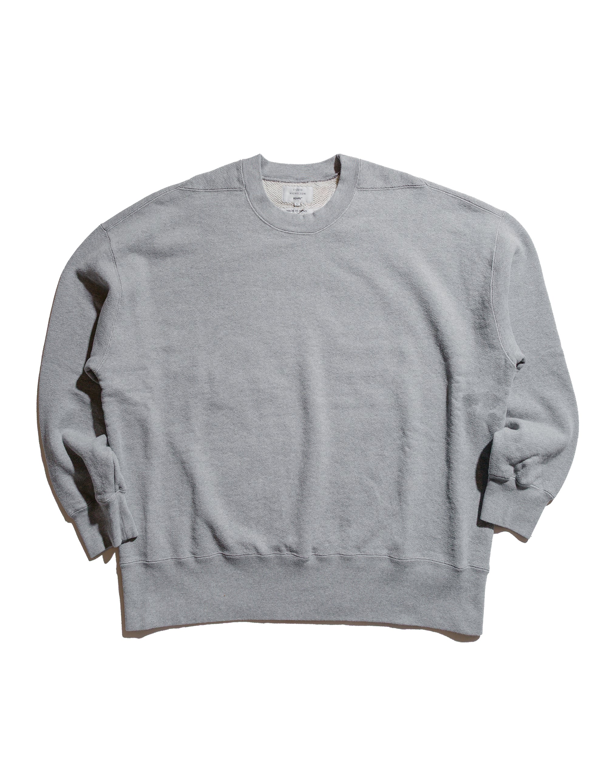 Beams Plus Studio Nicholson Holly Jersey Crewneck Sweat Grey Marl