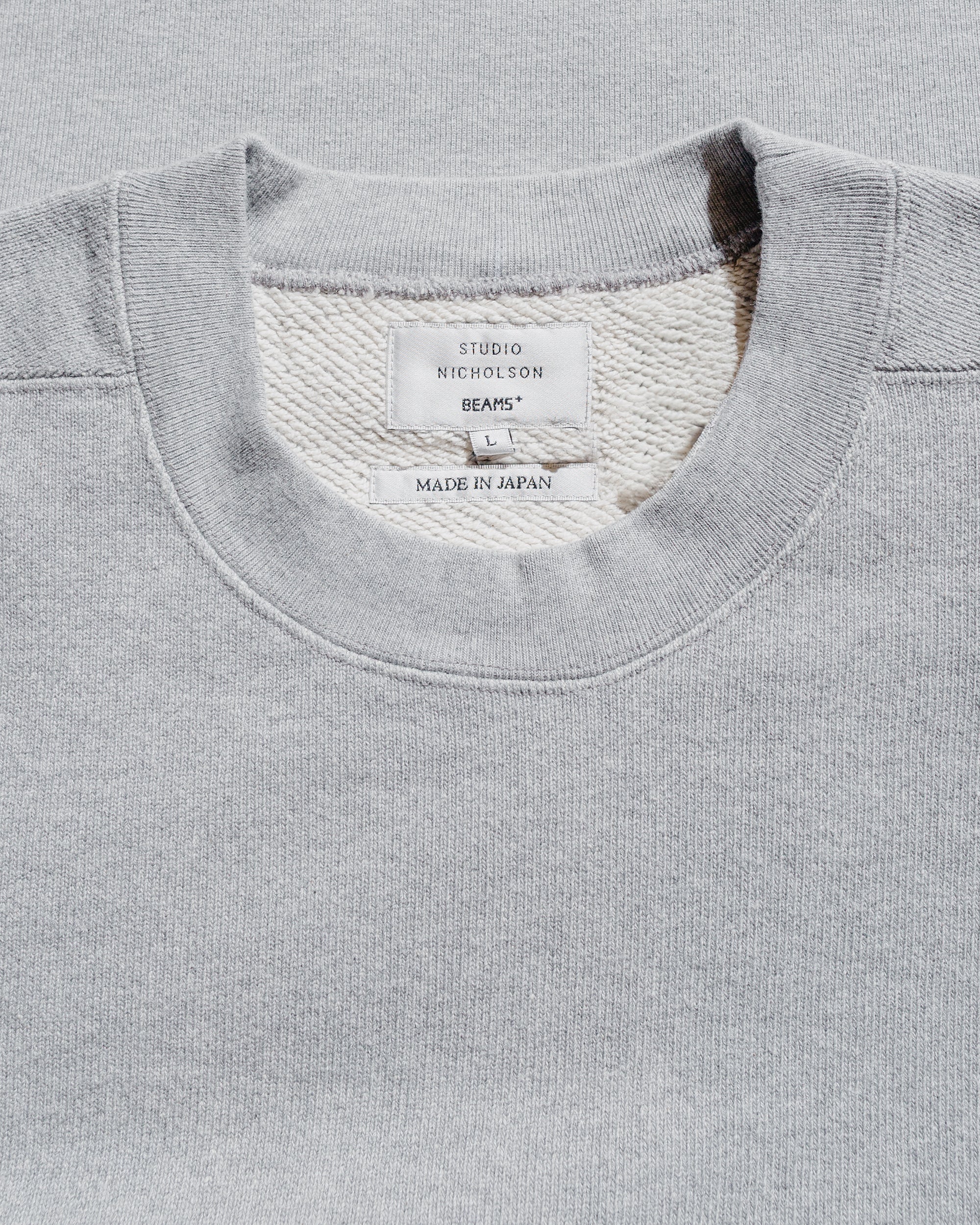Beams Plus Studio Nicholson Holly Jersey Crewneck Sweat Grey Marl - Image 5
