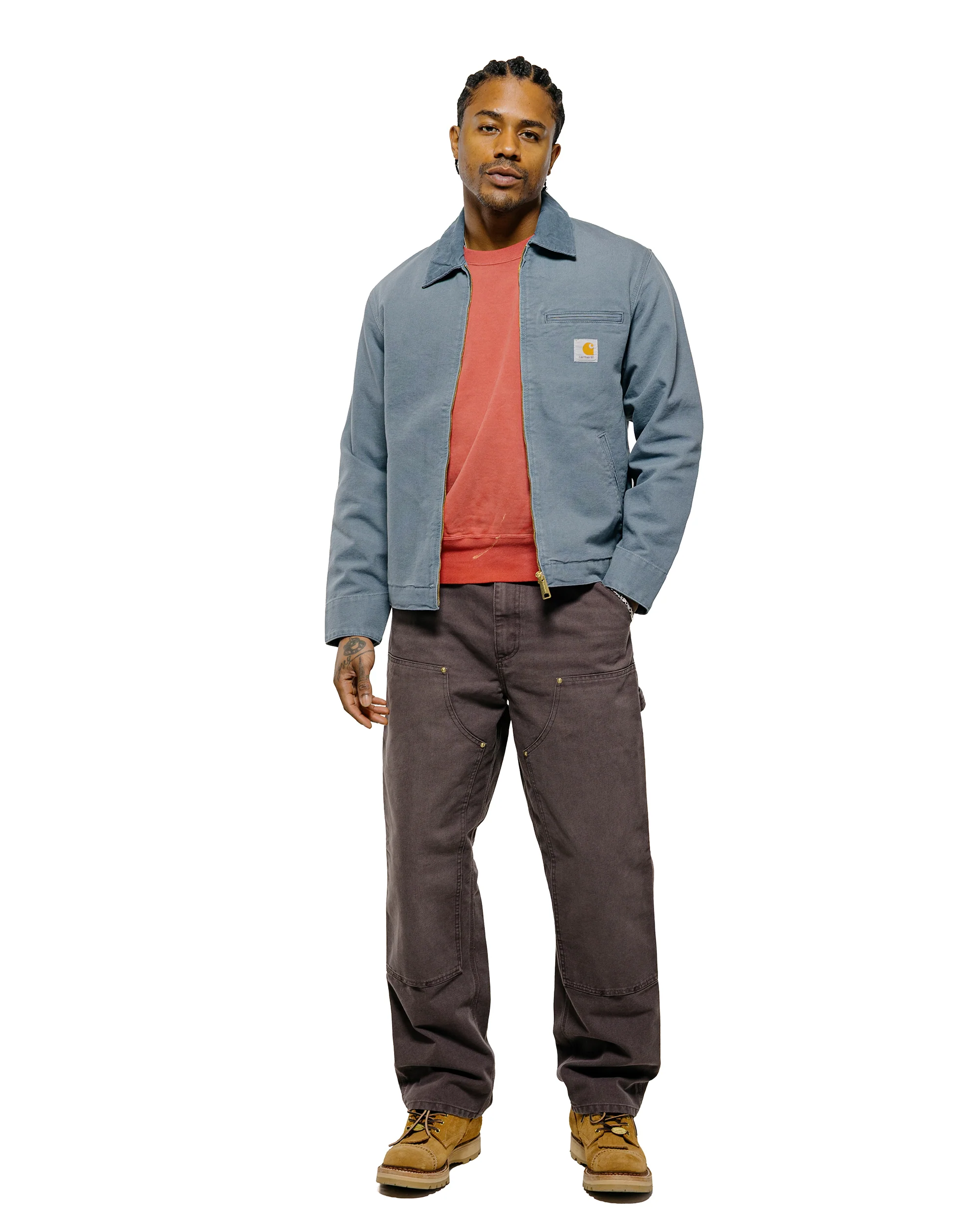 Carhartt W.I.P. Detroit Jacket Cozy Blue/Cozy Blue Stone Canvas - Image 4