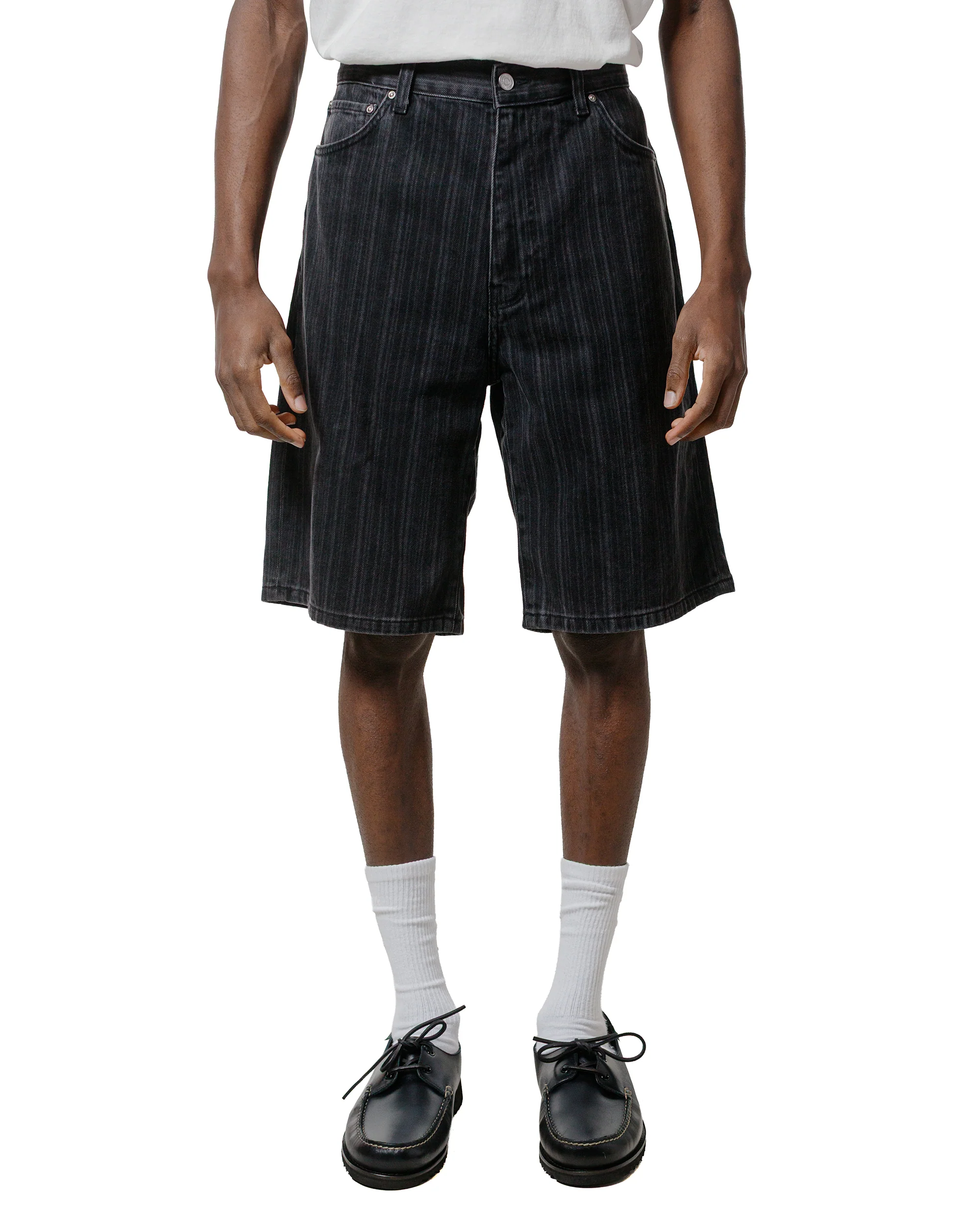 Carhartt W.I.P. Rylan Stripe Short Black Stone Washed - Image 2