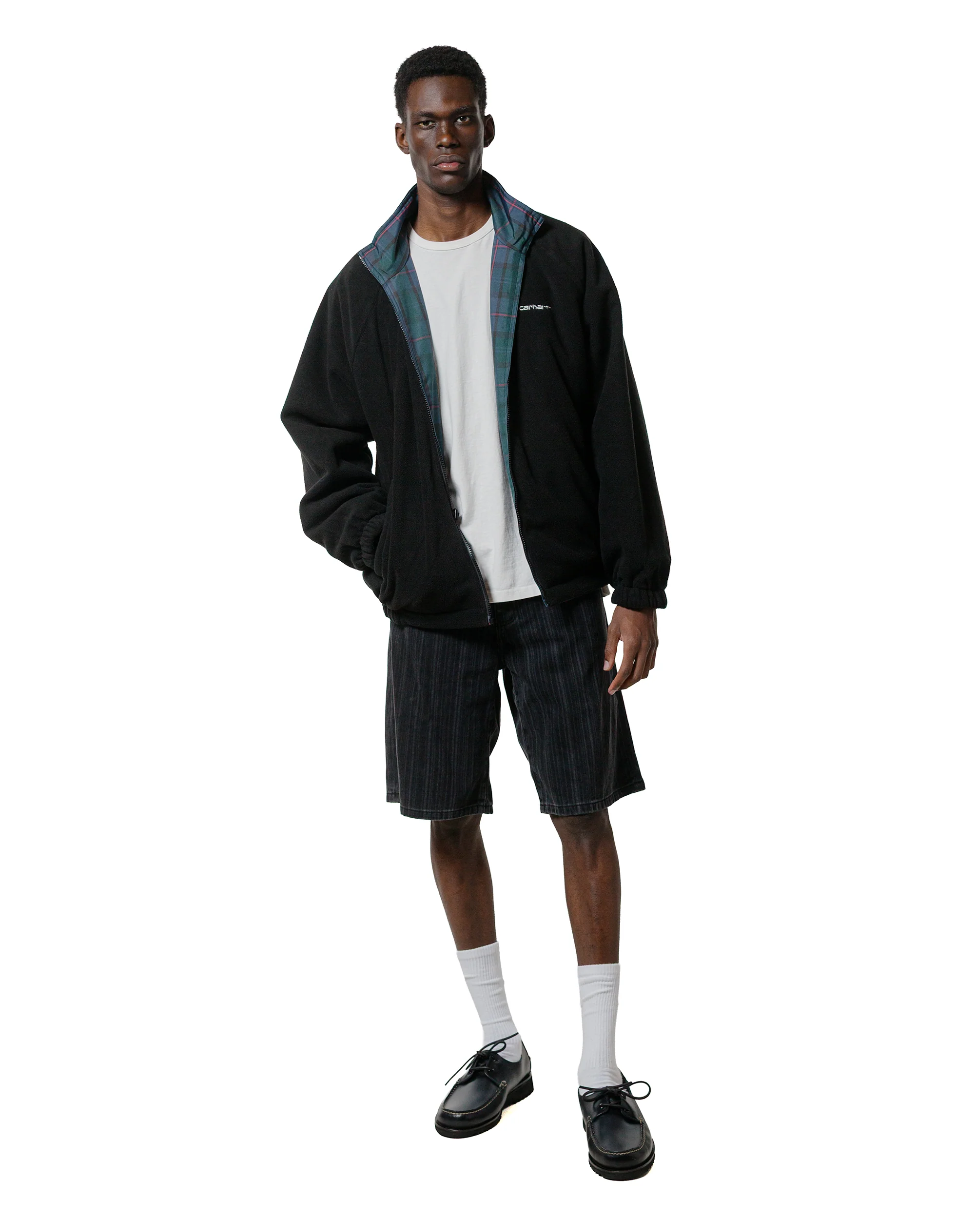 Carhartt W.I.P. Rylan Stripe Short Black Stone Washed - Image 4