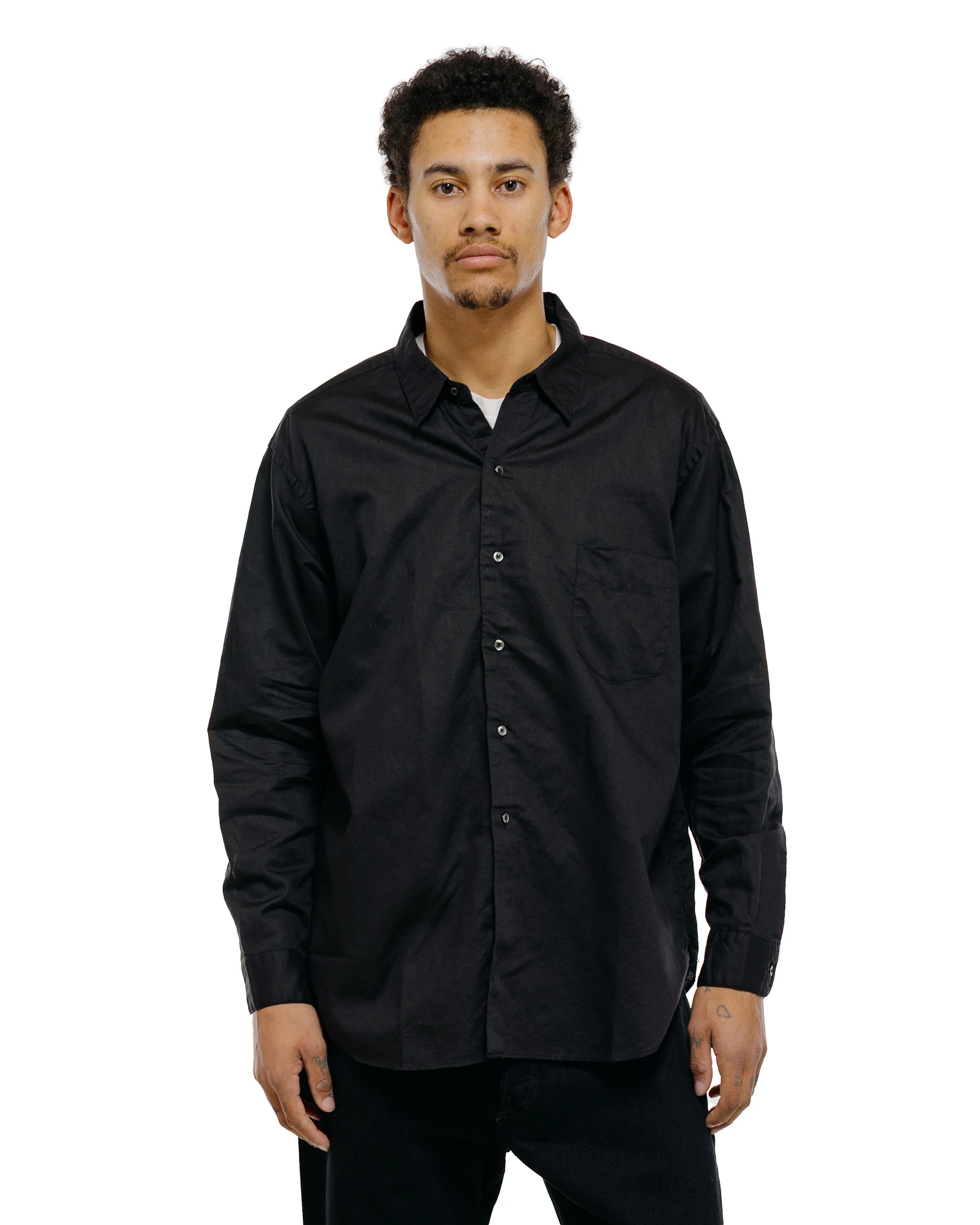 CIOTA Regular Collar Shirt Cotton/Linen Black - Image 2