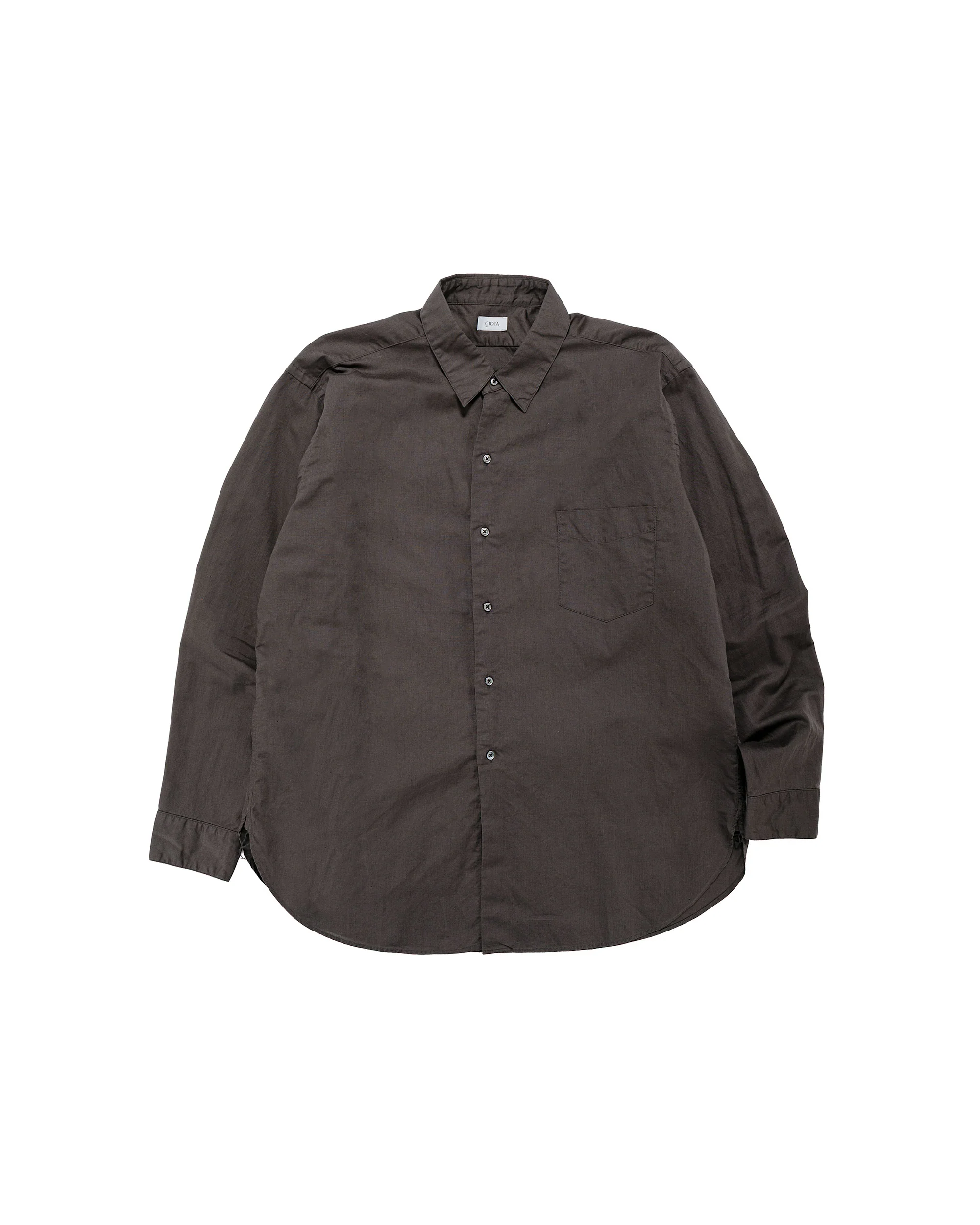 CIOTA Regular Collar Shirt Cotton/Linen Charcoal Gray