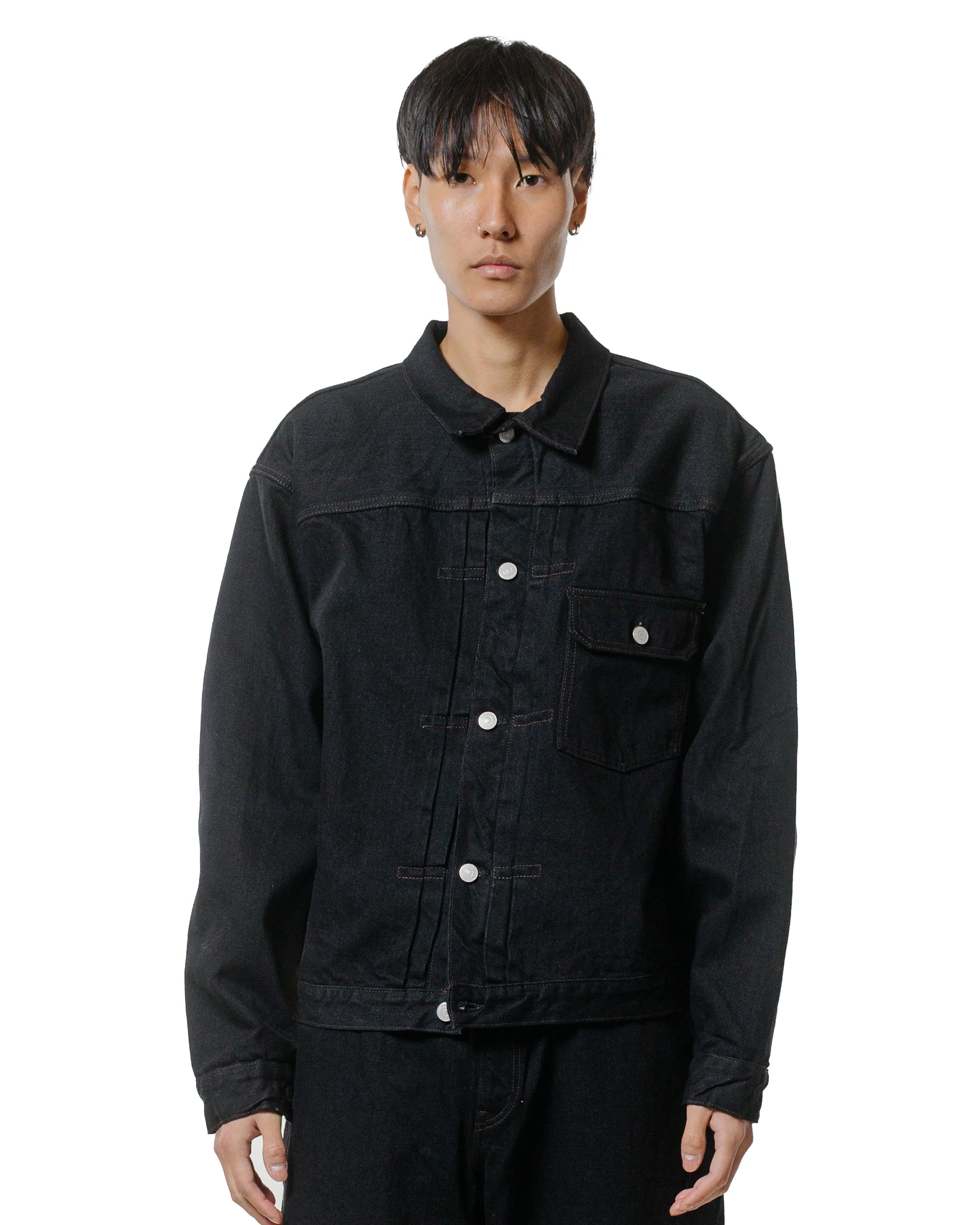 CIOTA Single Pocket Denim Jacket Black One Wash - Image 2