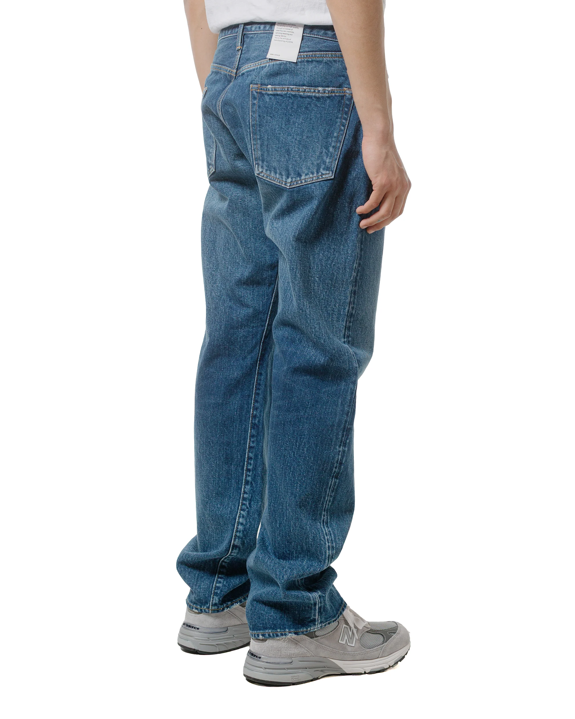 CIOTA Straight 5 Pocket Pants (Real Indigo) Medium Dark Blue Damage - Image 3