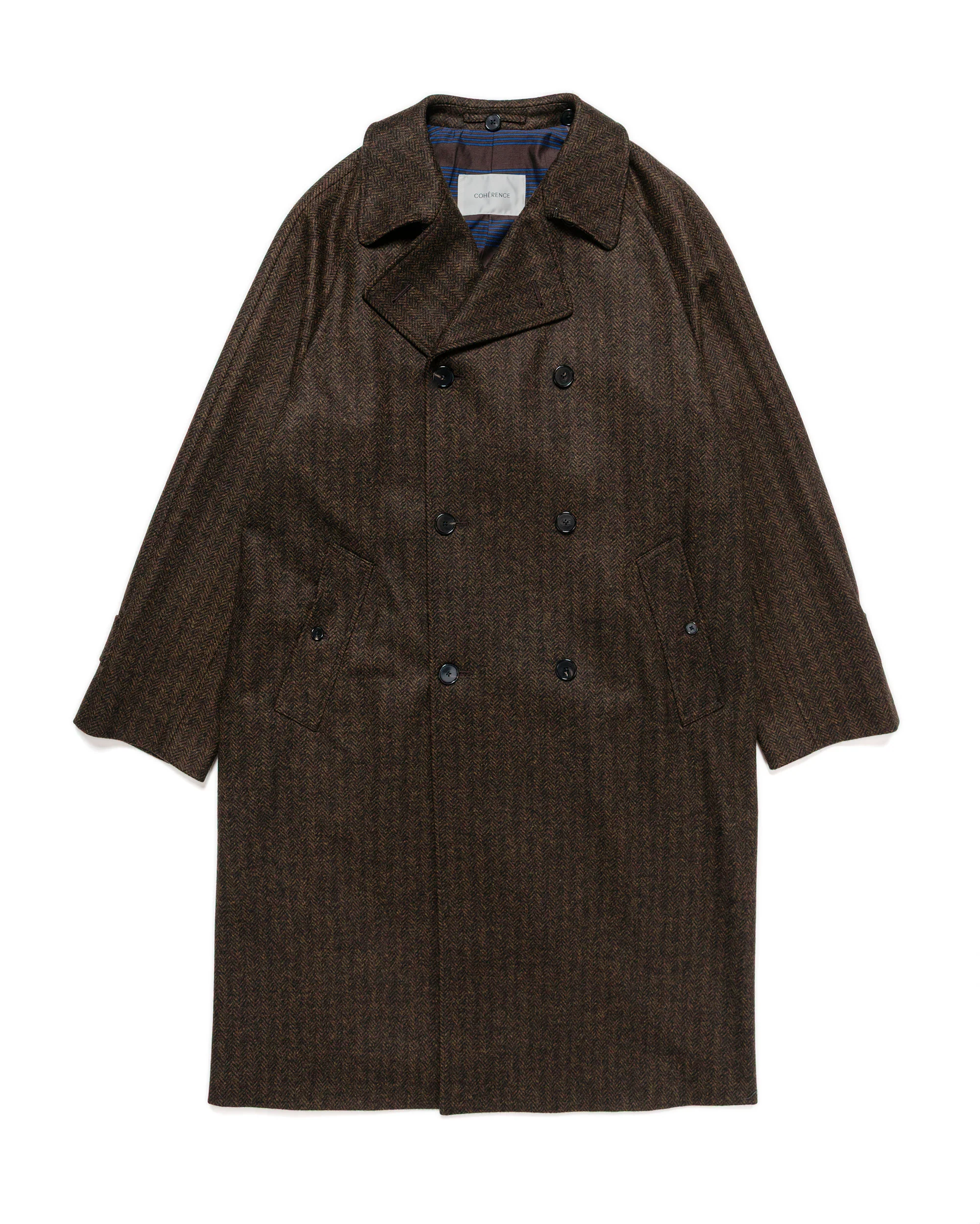 Cohérence FouFou II Coat Chevron Tweed Jersey Brown