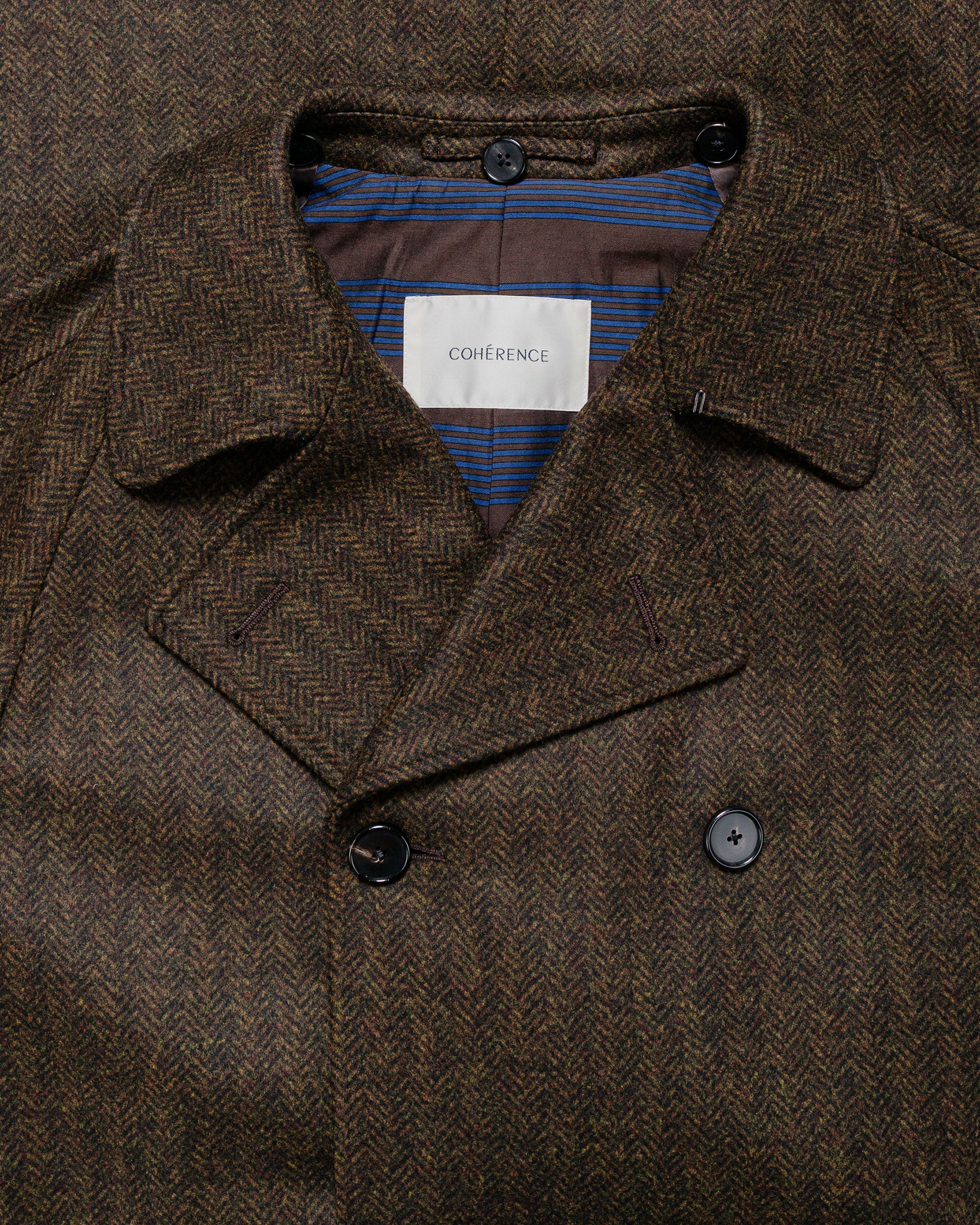 Cohérence FouFou II Coat Chevron Tweed Jersey Brown - Image 6