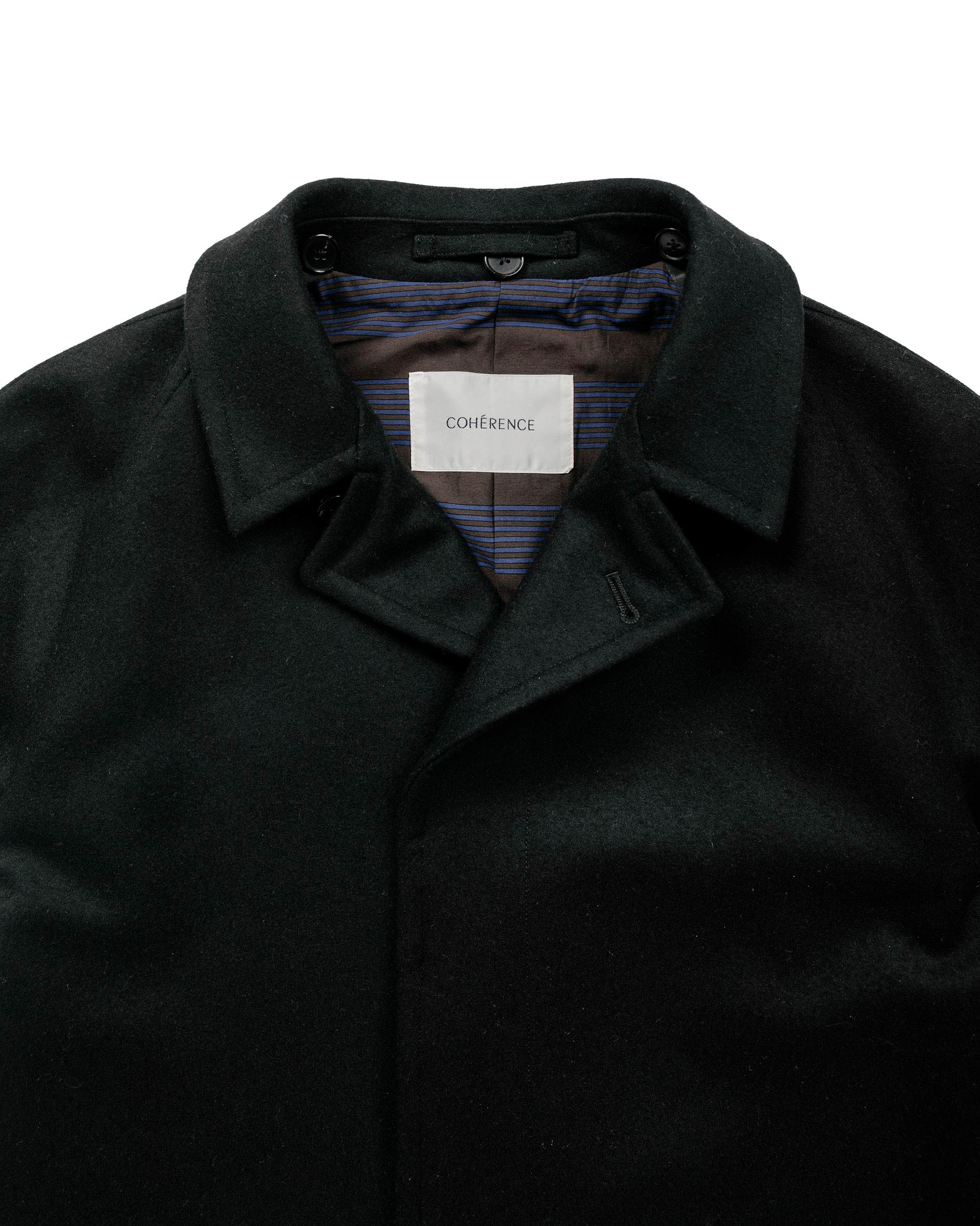 Cohérence Corb Melton Jersey Over Coat Black - Image 5