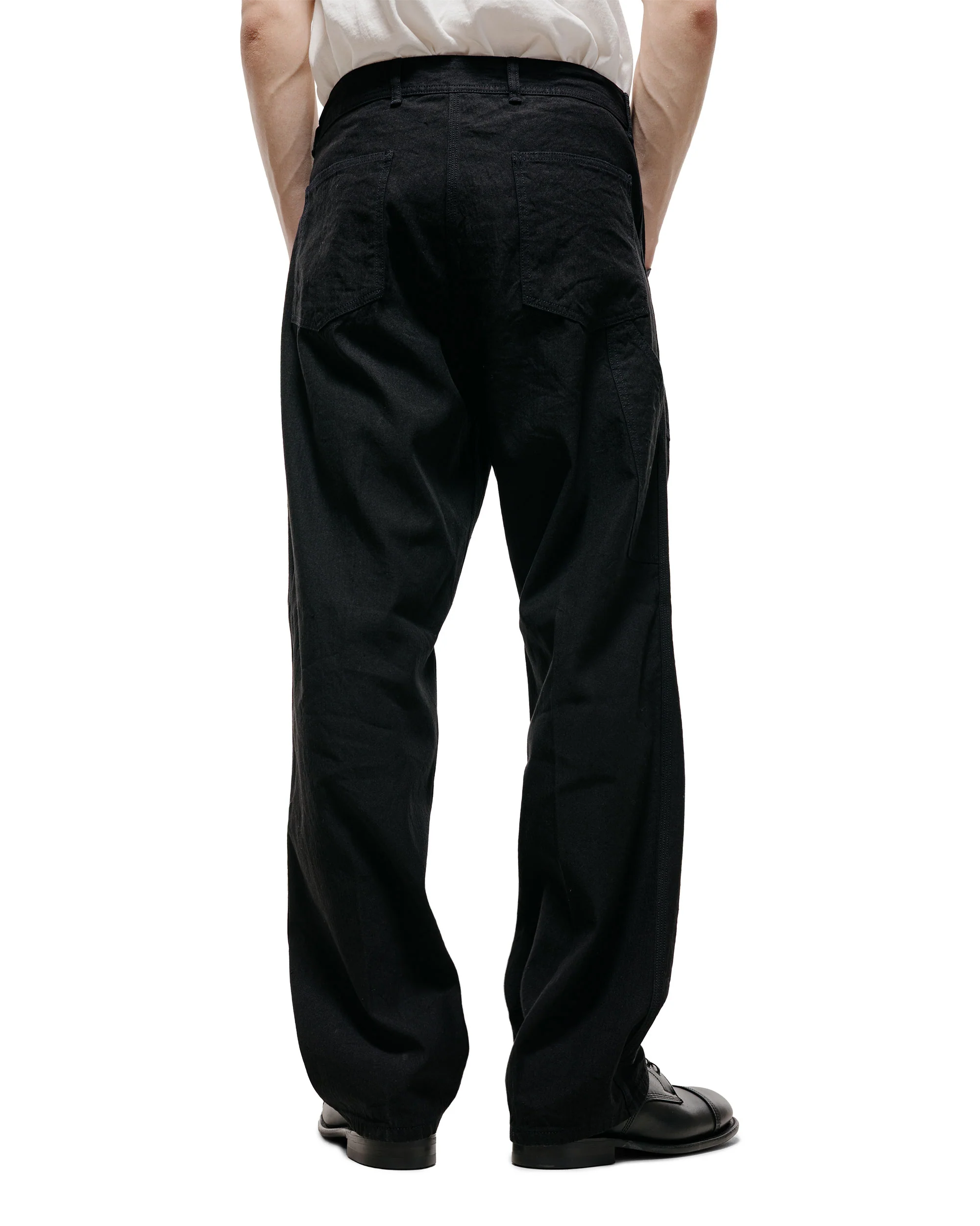 Cohérence Paul Linen/Cotton Chevron Trouser Black - Image 3