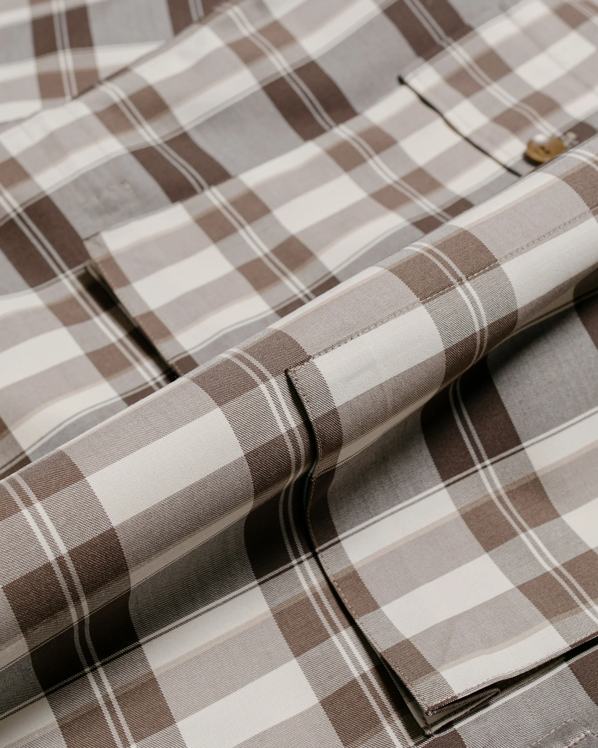 Cohérence Vernon-D Antique Wool Gabardine Jacket Beige Check - Image 5