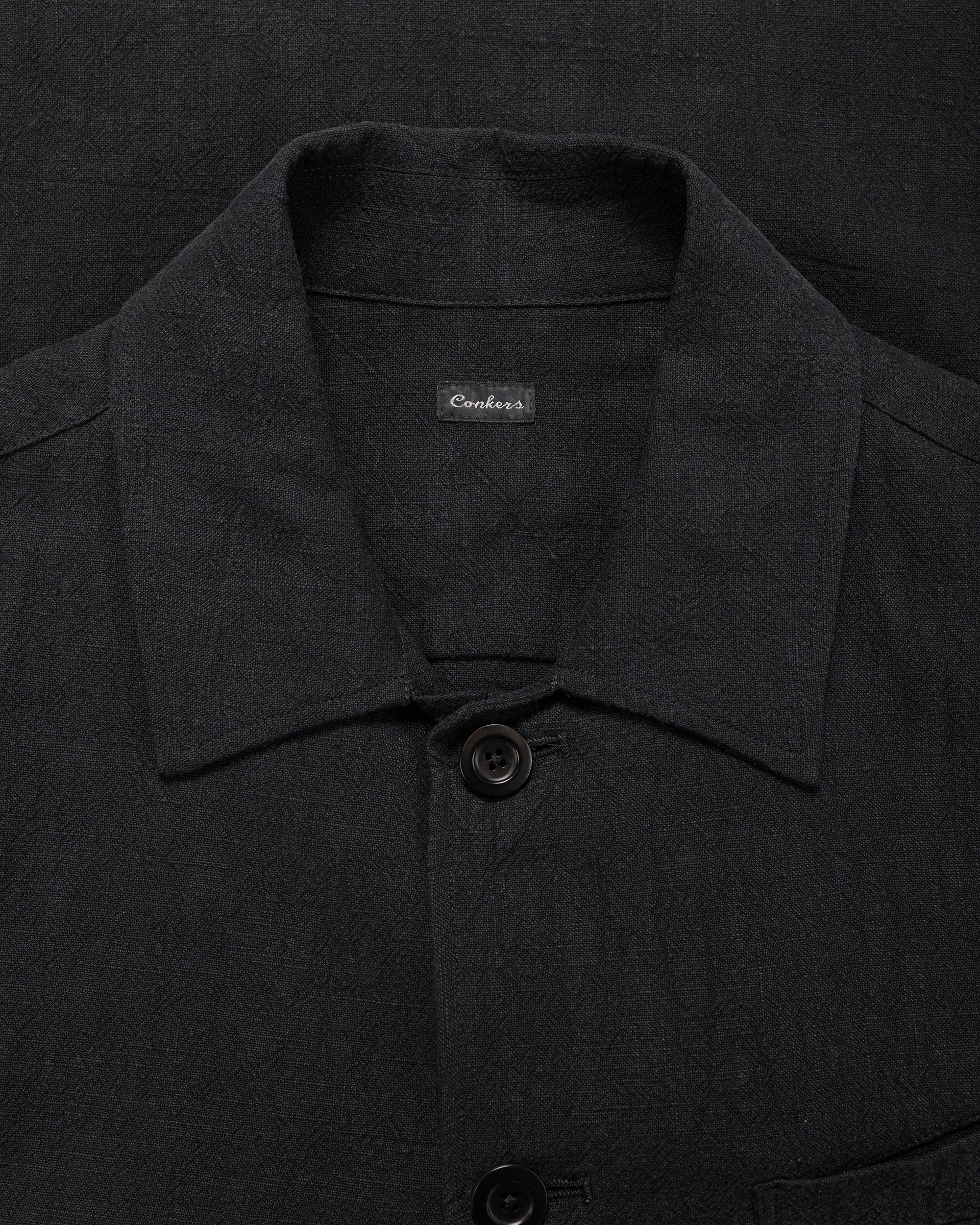Conkers Field Shirt Ramie Charcoal - Image 5