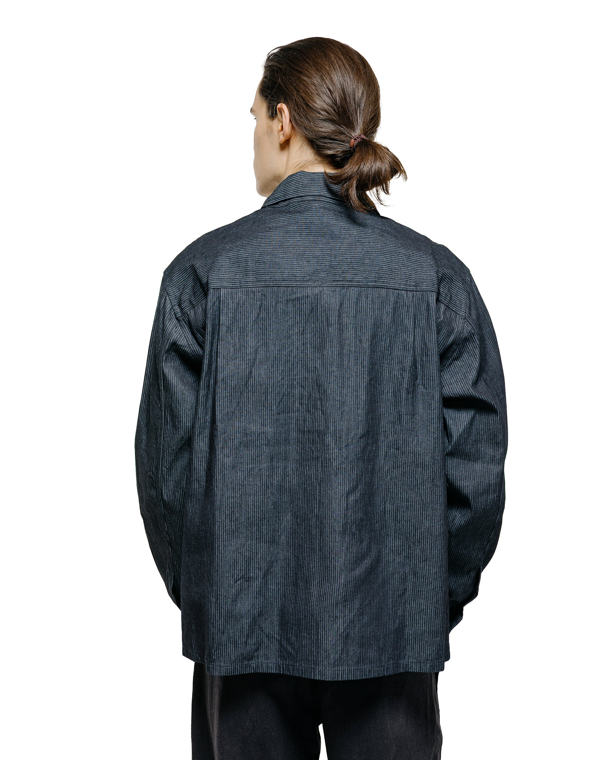 Conkers Night Shirt Striped Cotton Navy - Image 3