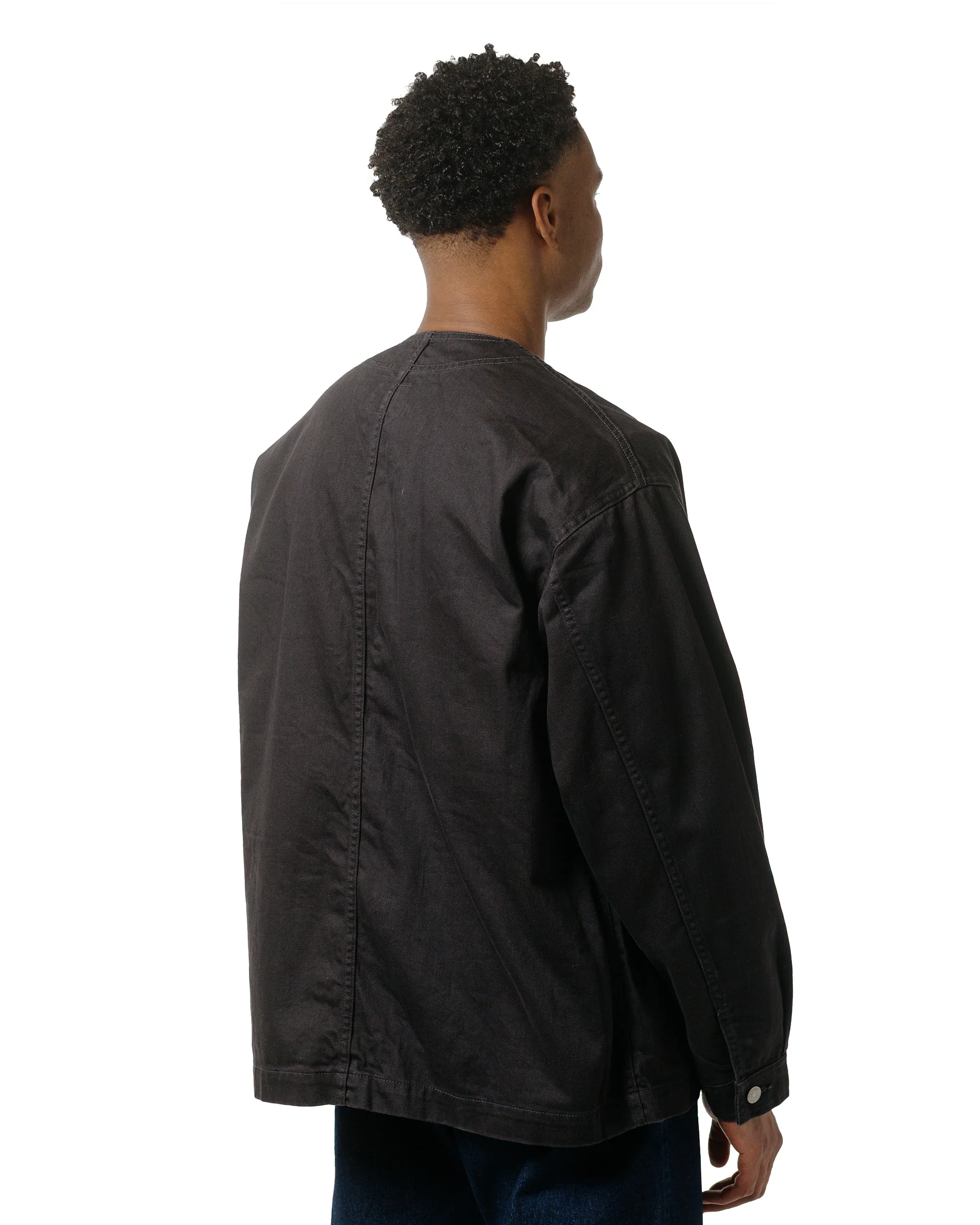 Danton Katsuragi Collarless Jacket Charcoal Black - Image 3