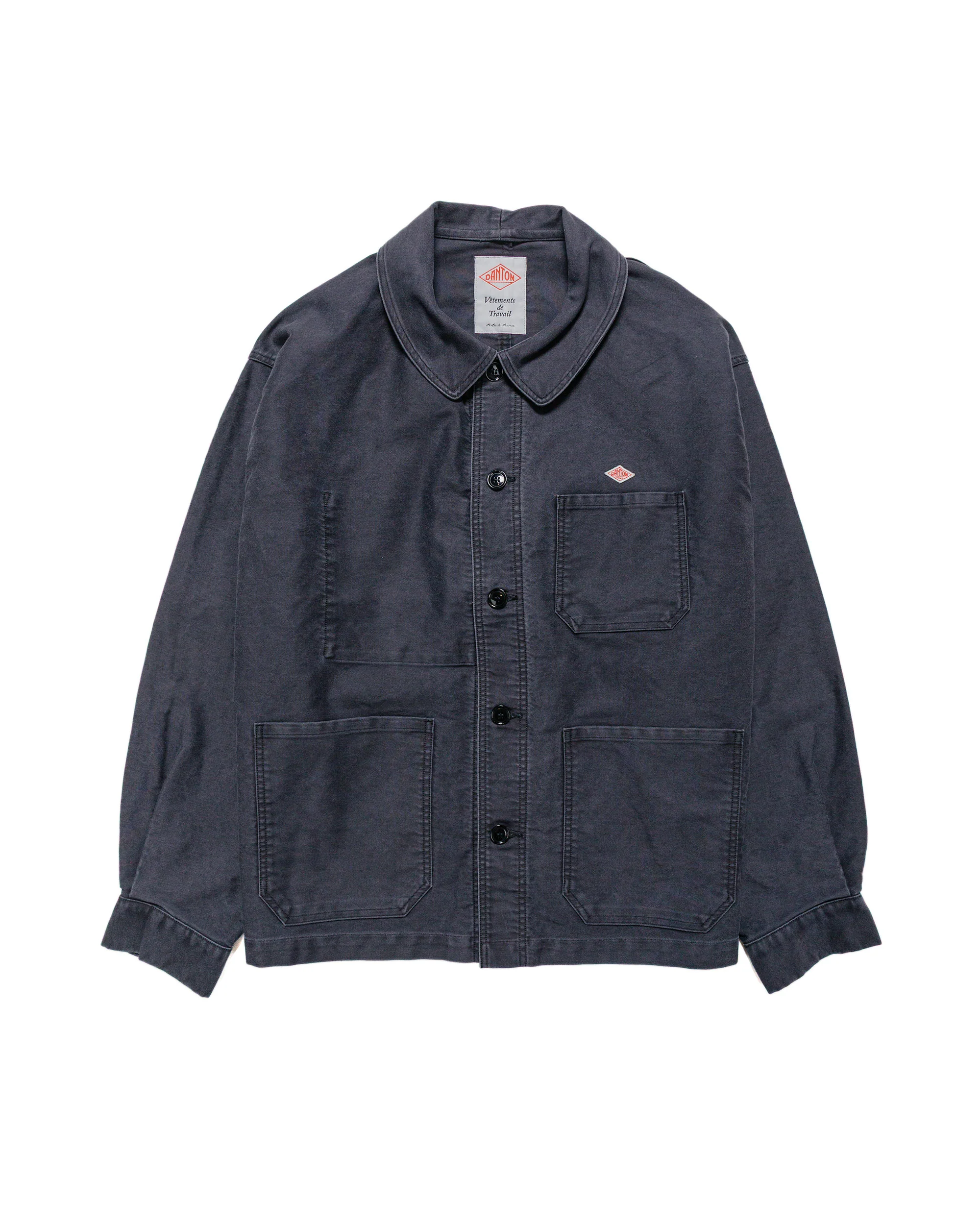 Danton Sulfur Dye Heavy Moleskin Wide Coveralls Black