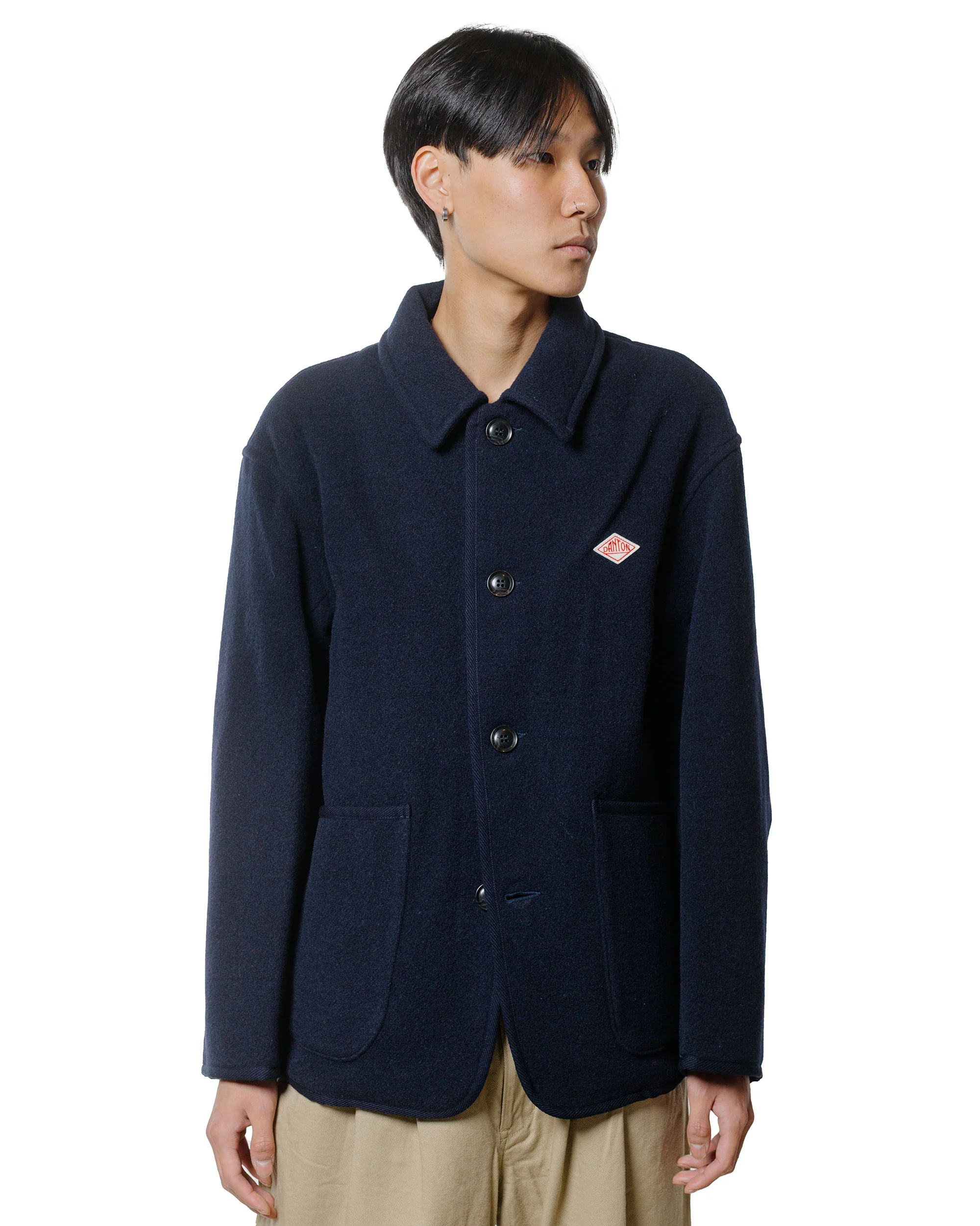 Danton Wool Light Pile Coveralls Jacket Navy - Image 2