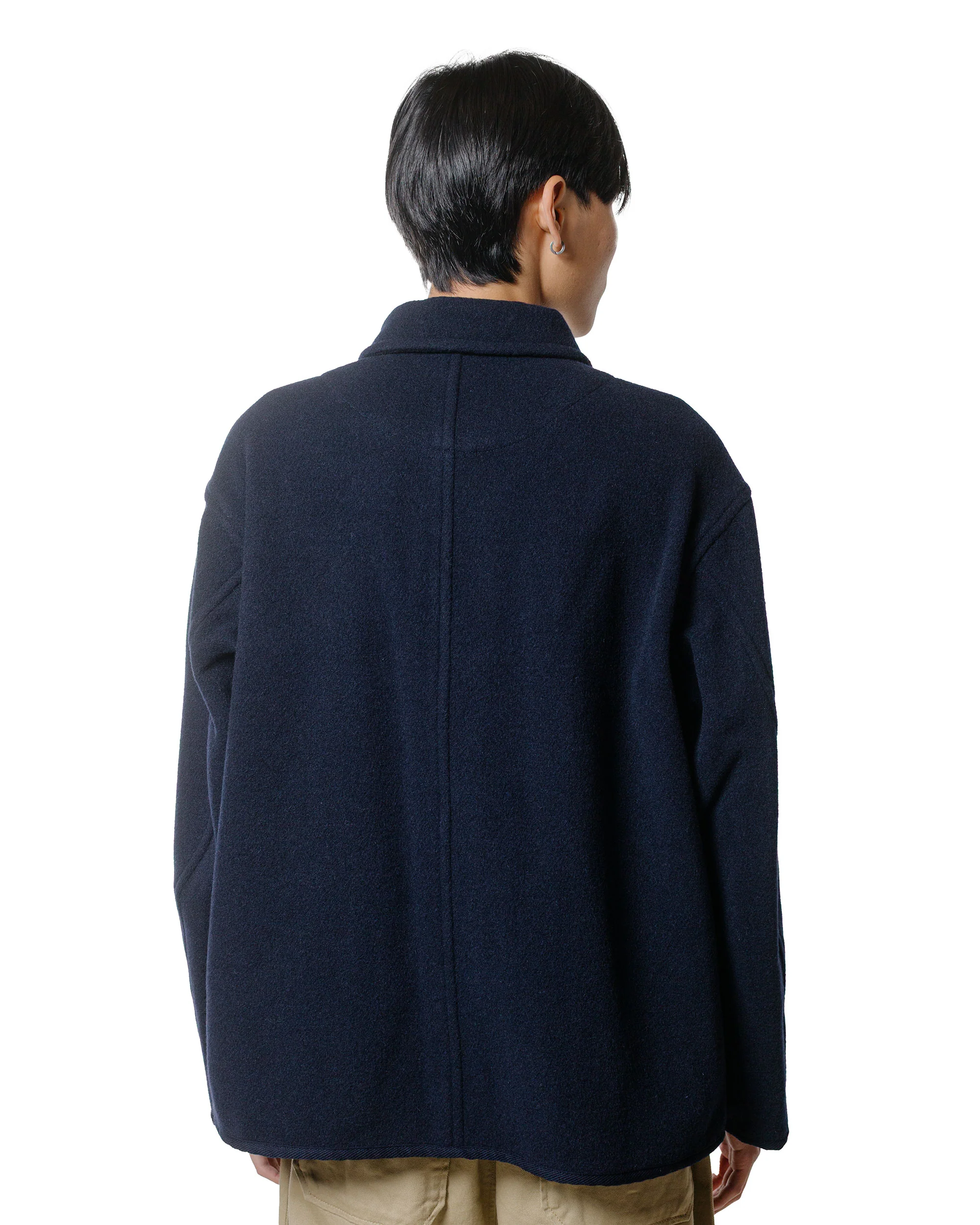 Danton Wool Light Pile Coveralls Jacket Navy - Image 3