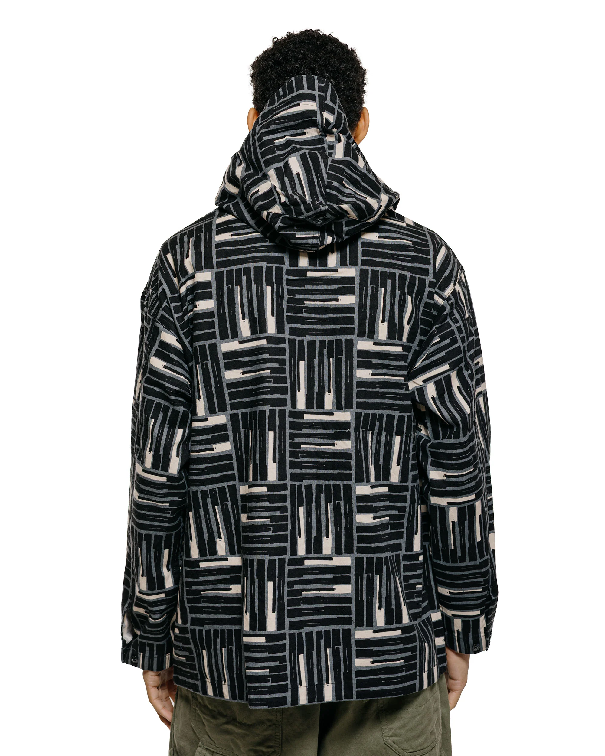 Engineered Garments Cagoule Shirt Black CL Tile Print Canvas - Image 3