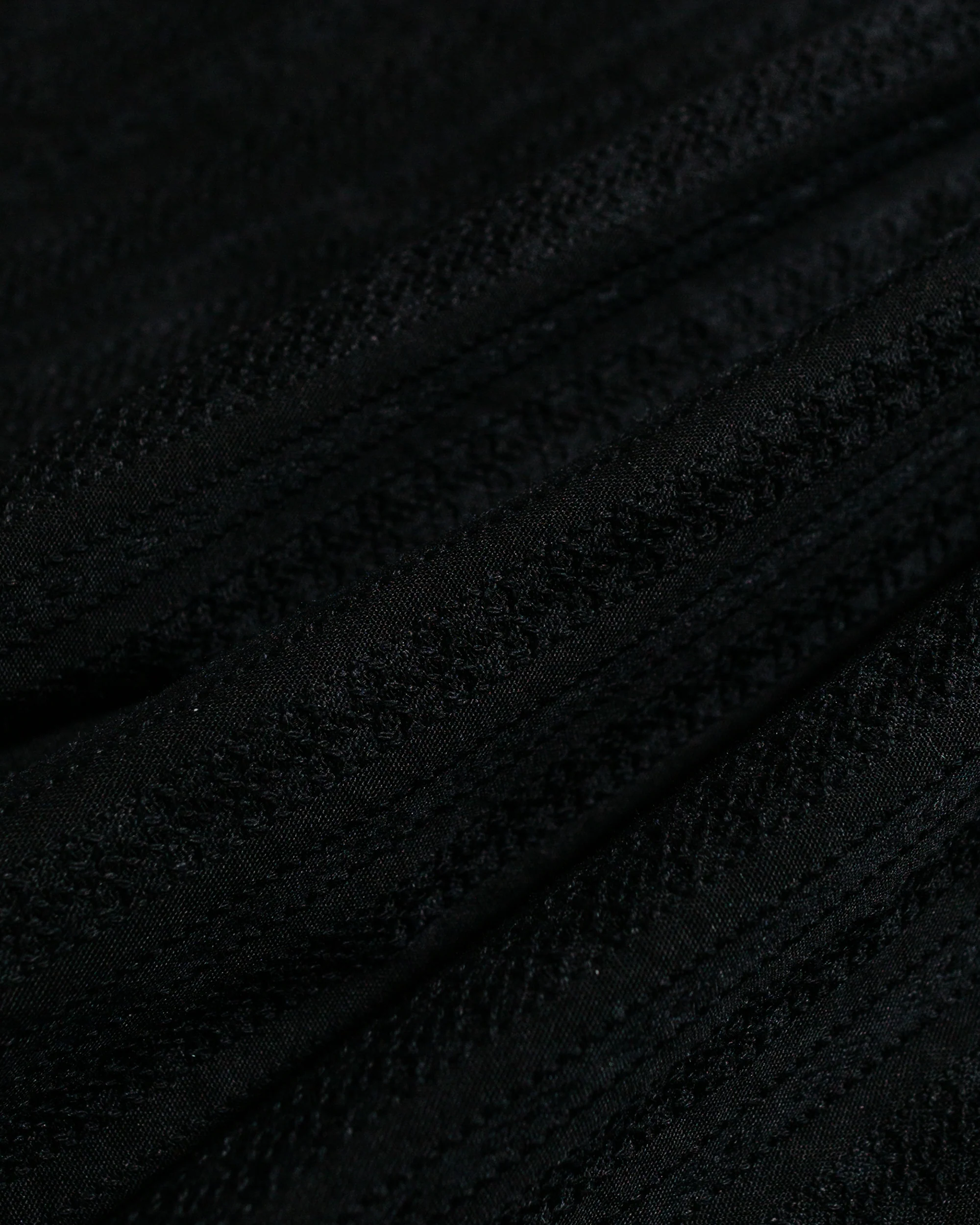 Engineered Garments Camp Shirt Black Cotton Lace Stripe Jacquard - Image 6