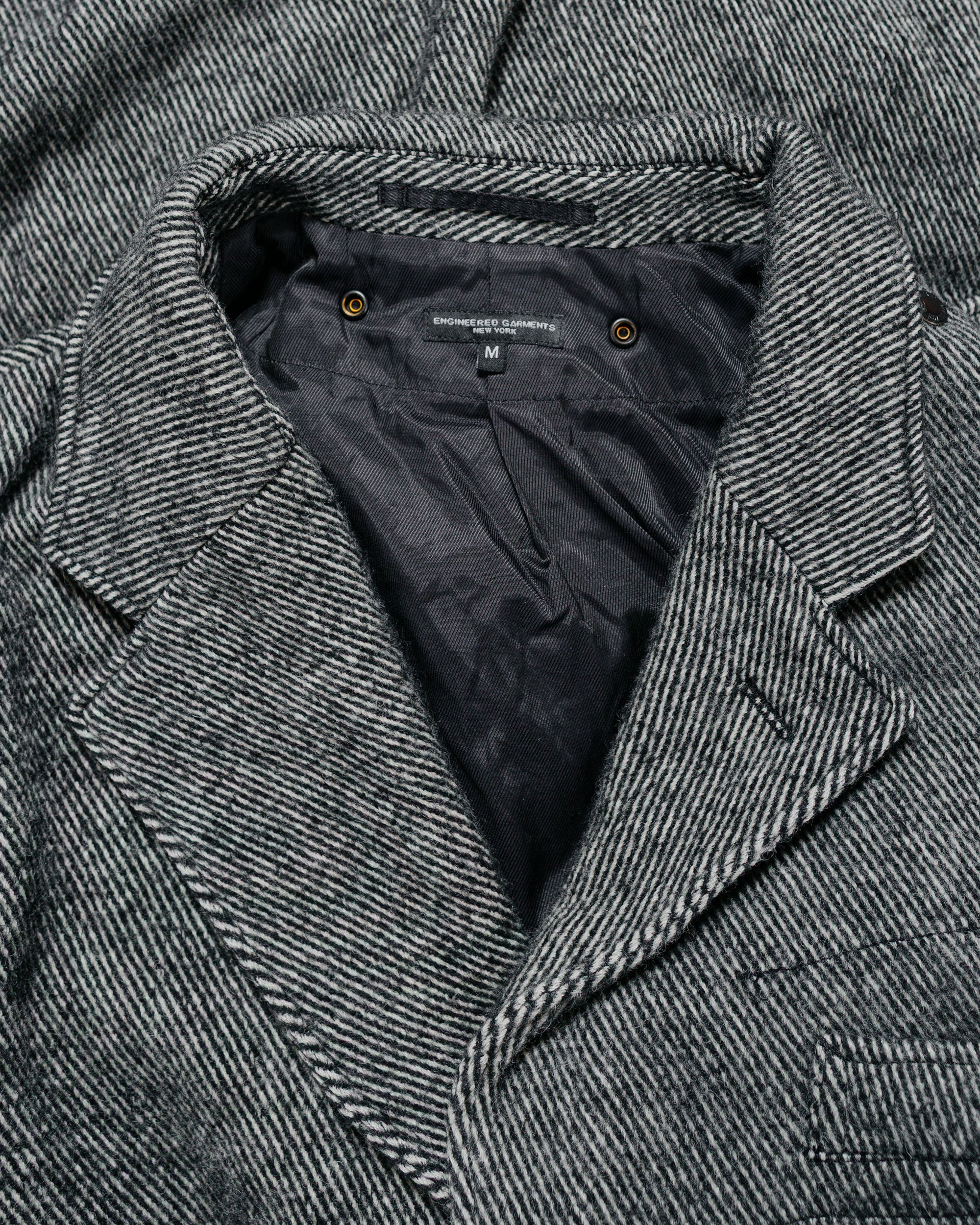 Engineered Garments Chester Coat Black Wool Shaggy Twill - Image 6