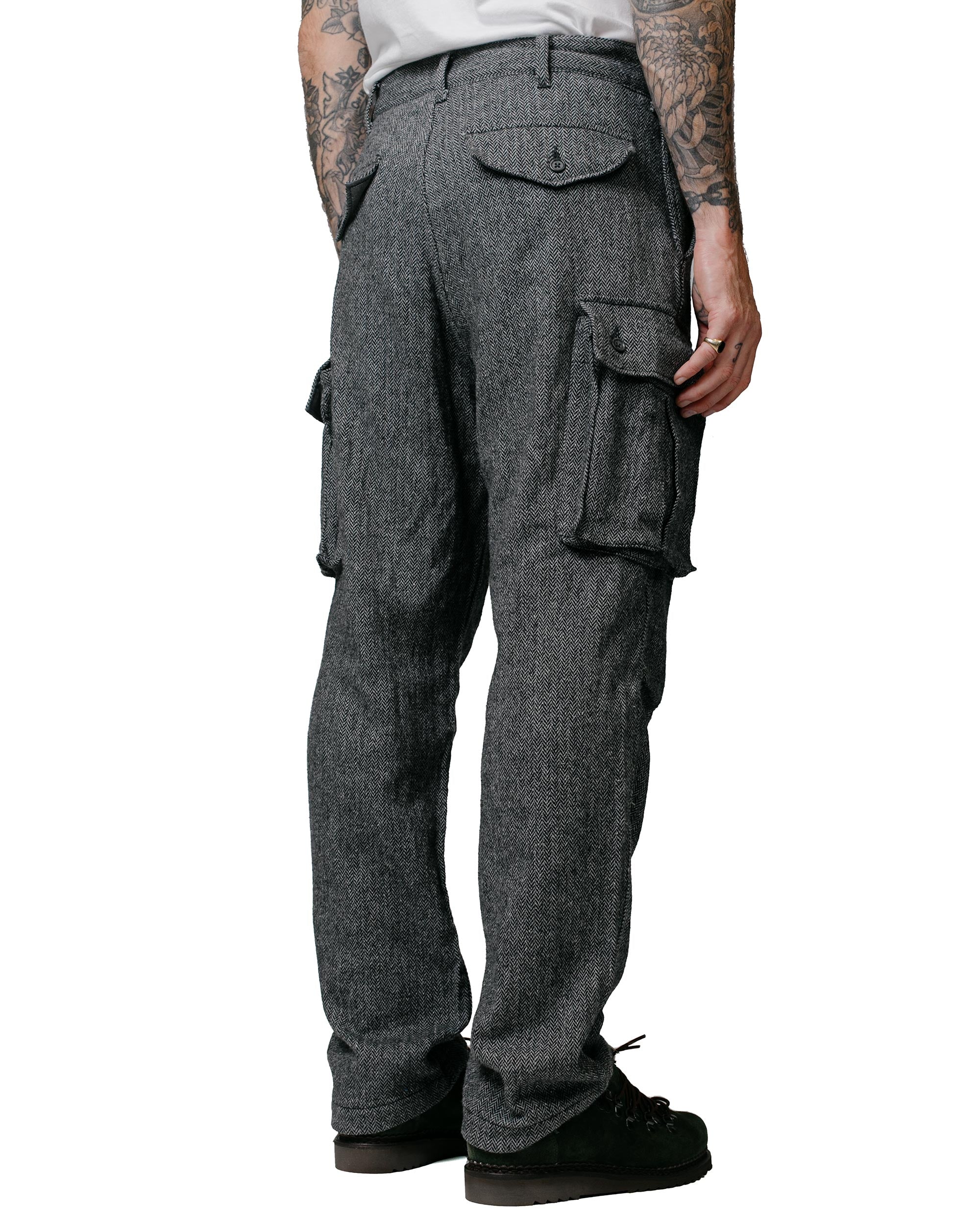 Engineered Garments FA Pant Grey Poly Wool Herringbone - Image 3