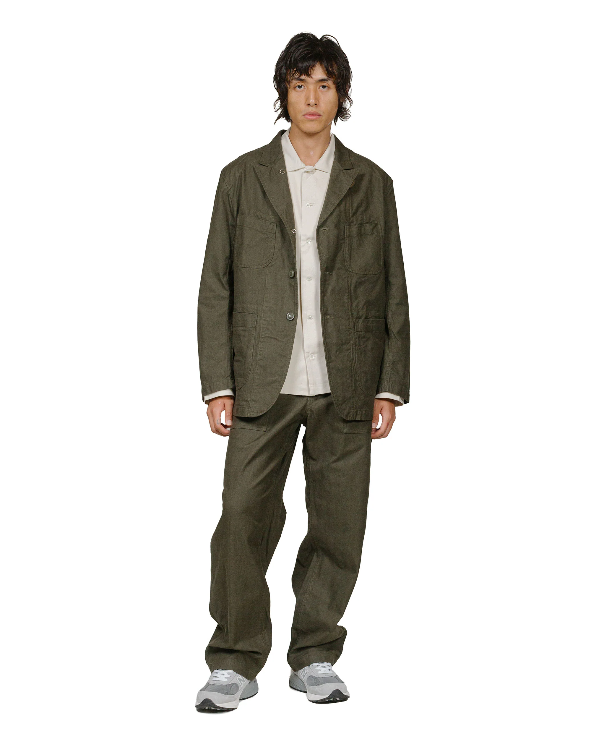 Engineered Garments Fatigue Pant Olive Cotton Brushed Herringbone - Image 4
