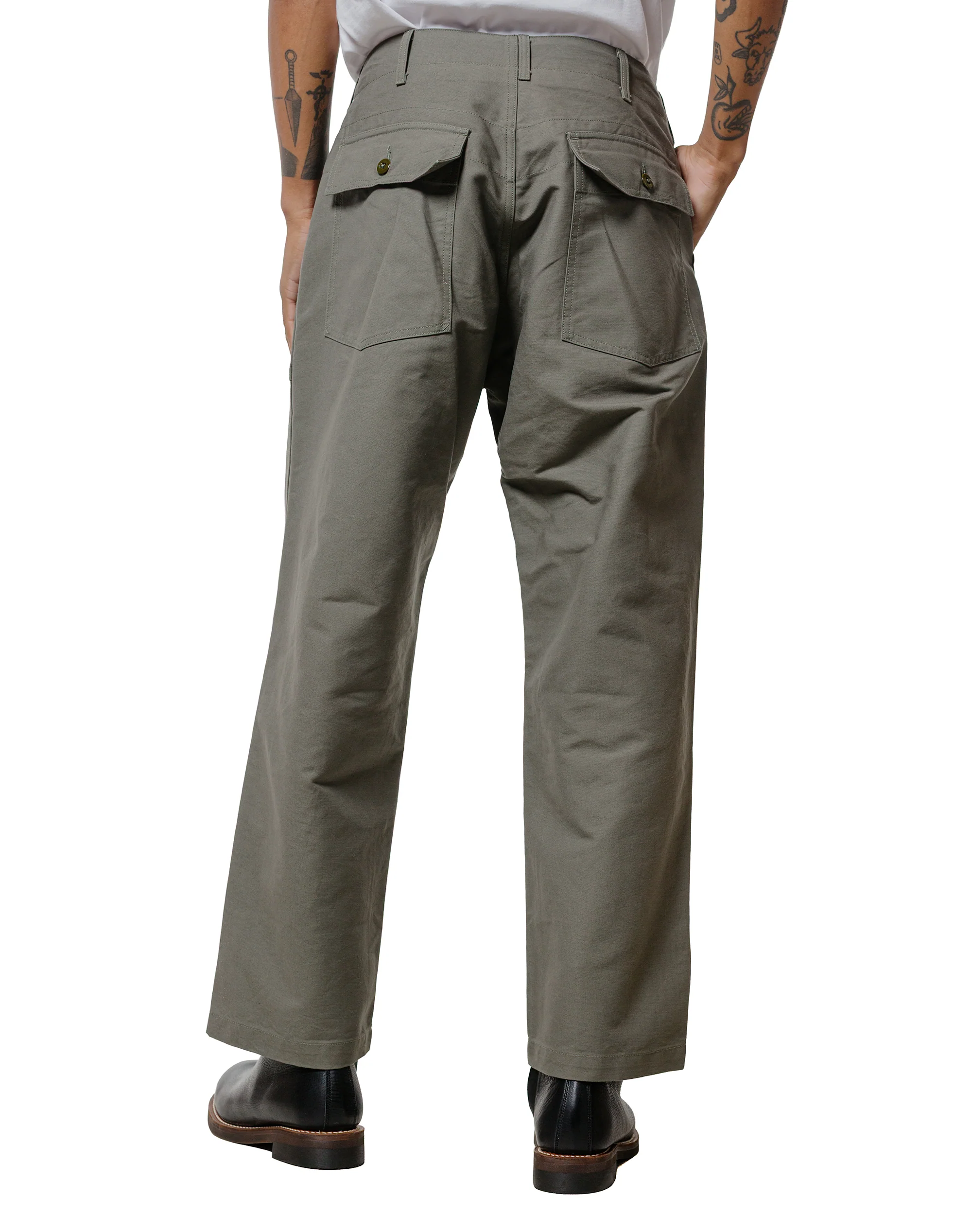 Engineered Garments Fatigue Pant Olive Cotton Double Cloth - Image 3