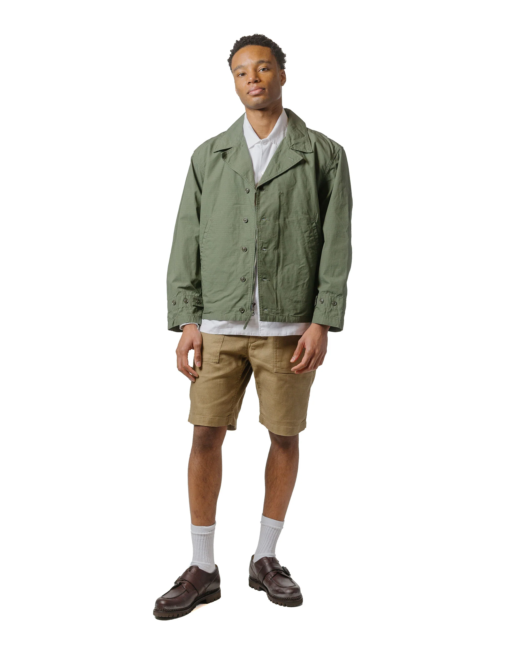 Engineered Garments Fatigue Short Khaki CL Java Cloth - Image 4