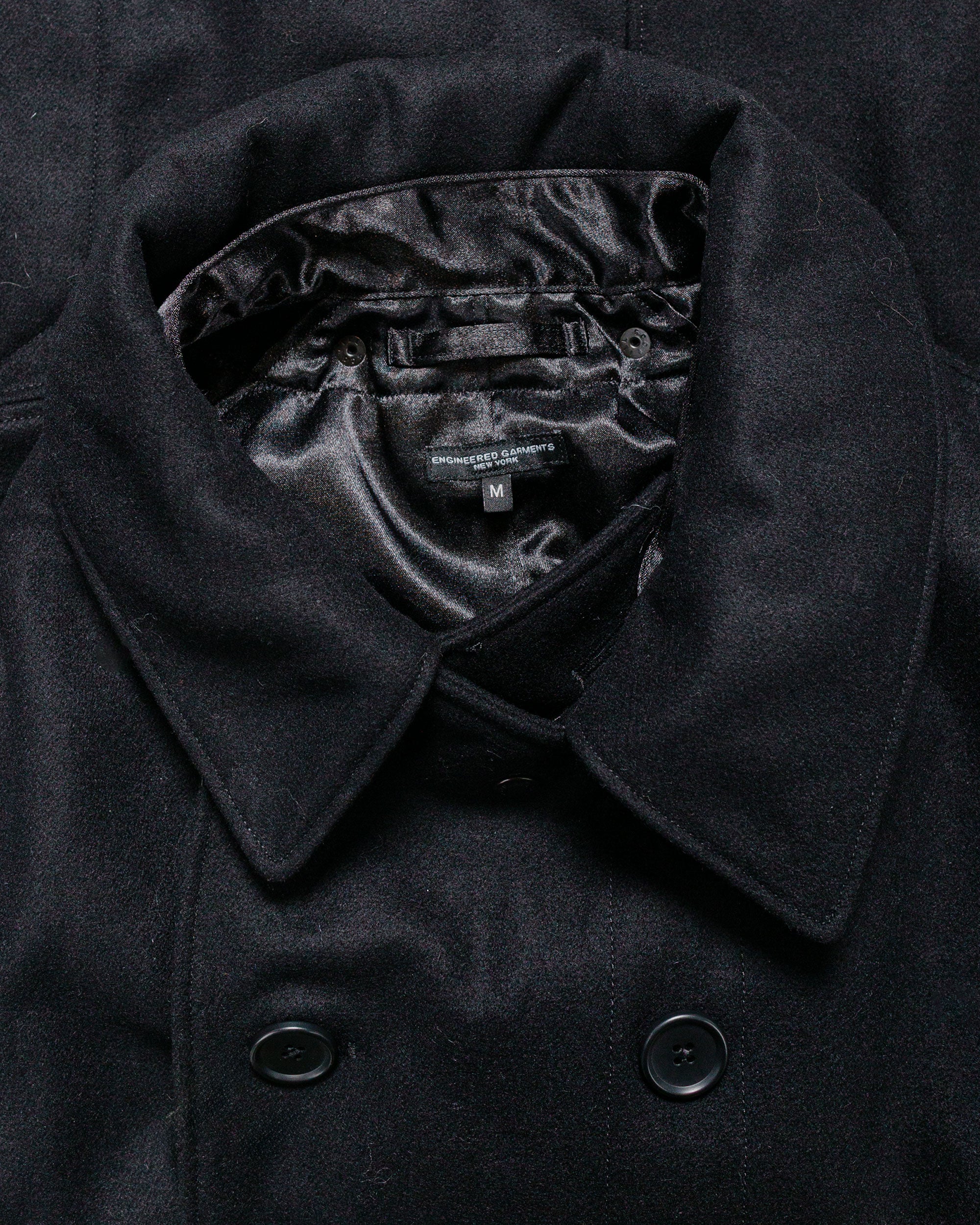 Engineered Garments Fireman Jacket Black 24oz Wool Melton - Image 5