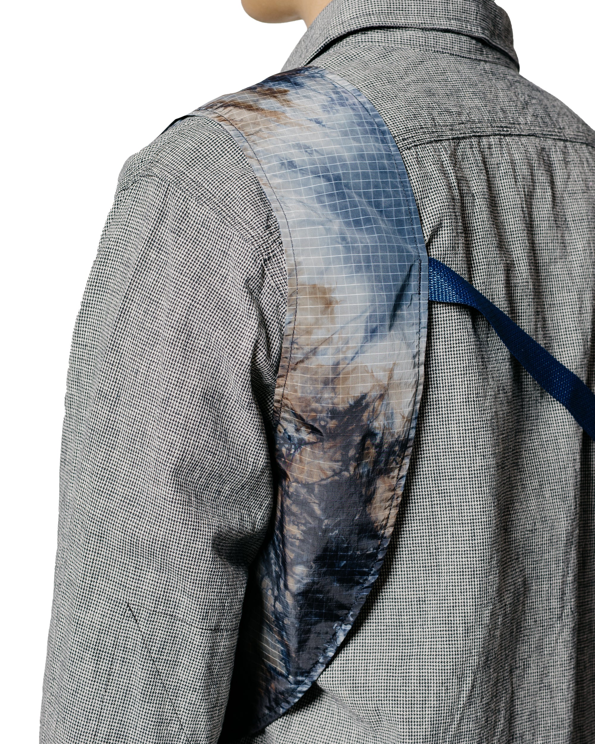 Engineered Garments Shoulder Vest Navy Nylon Tie Dye Print Ripstop - Image 3