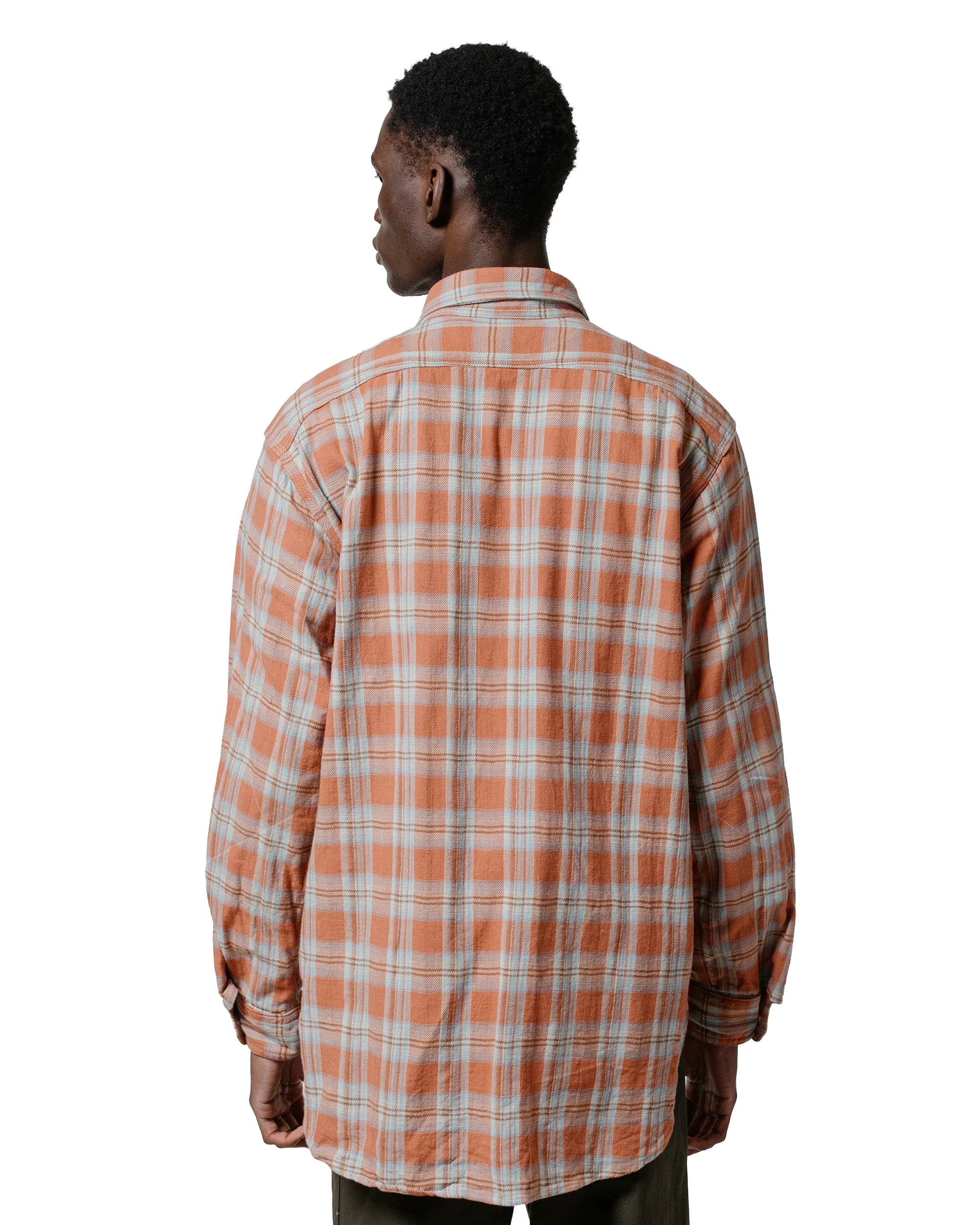 Engineered Garments Work Shirt Pink Cotton Plaid Jacquard - Image 3