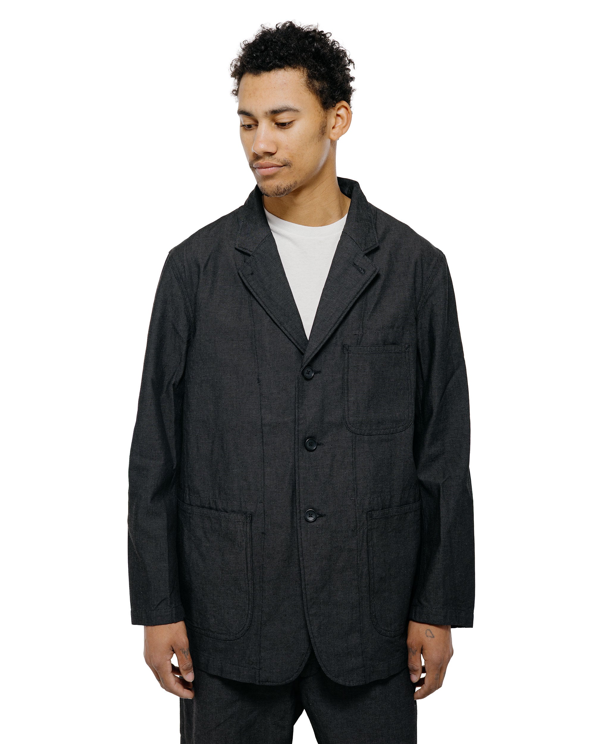 Engineered Garments Workaday Med Blazer Charcoal Cotton Heavy Oxford - Image 2