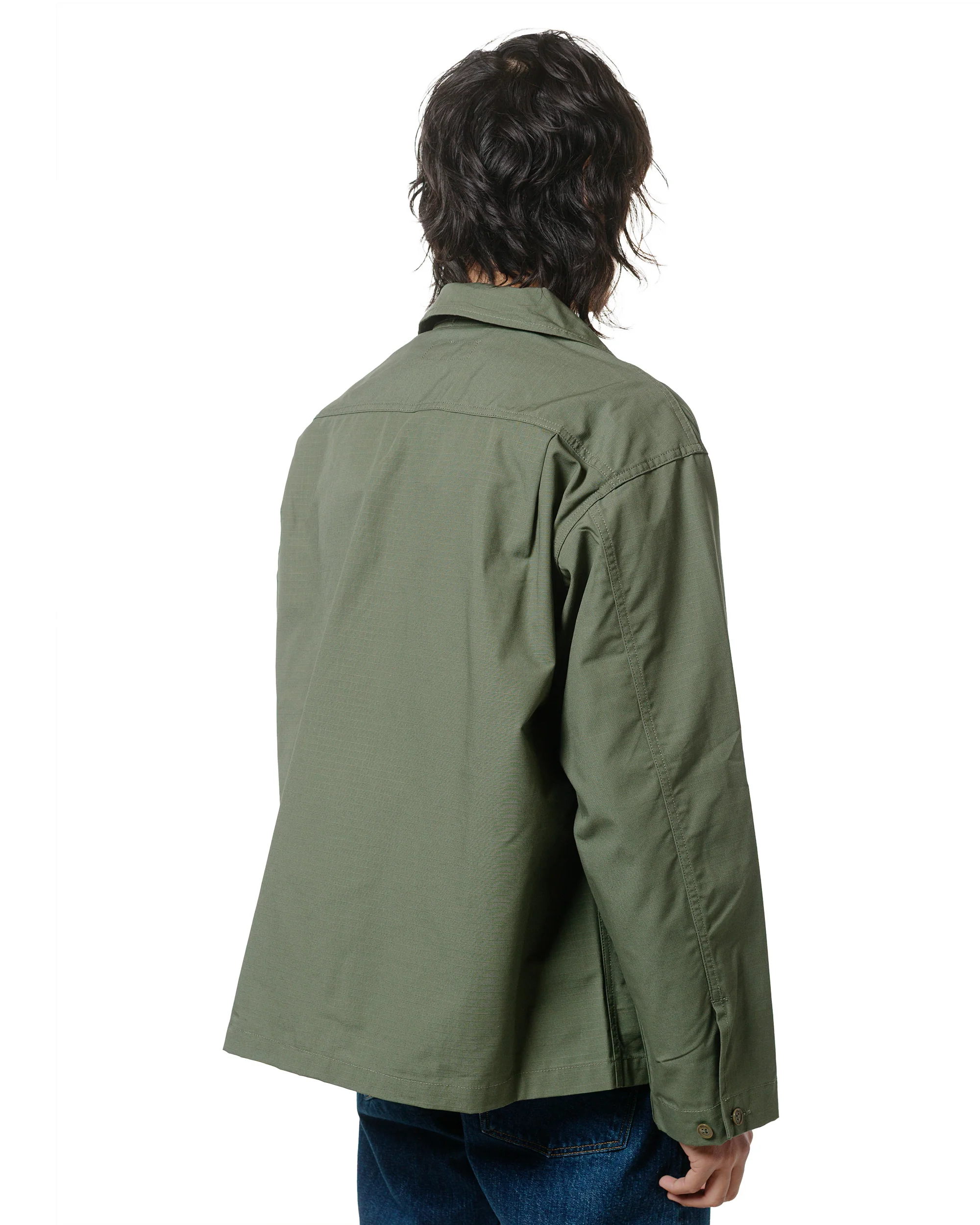 Engineered Garments Workaday Sea Bees Jacket Olive Cotton Ripstop - Image 3