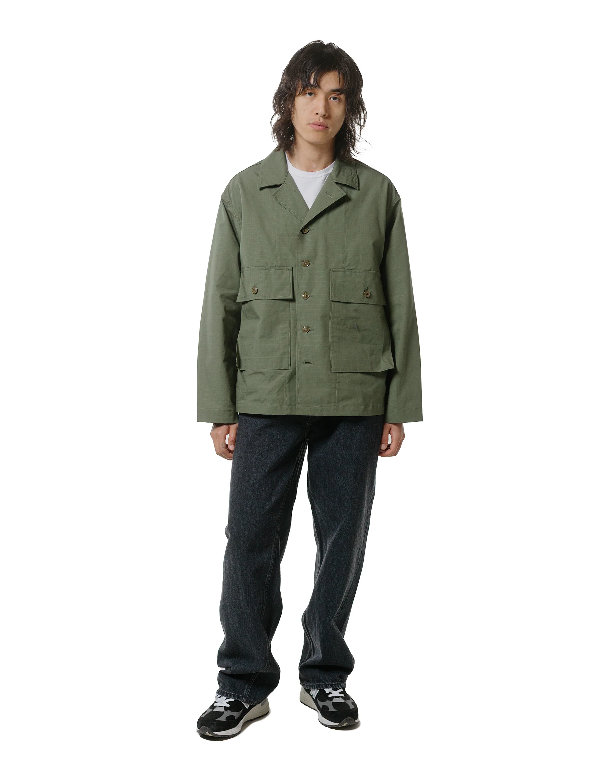 Engineered Garments Workaday Sea Bees Jacket Olive Cotton Ripstop - Image 4