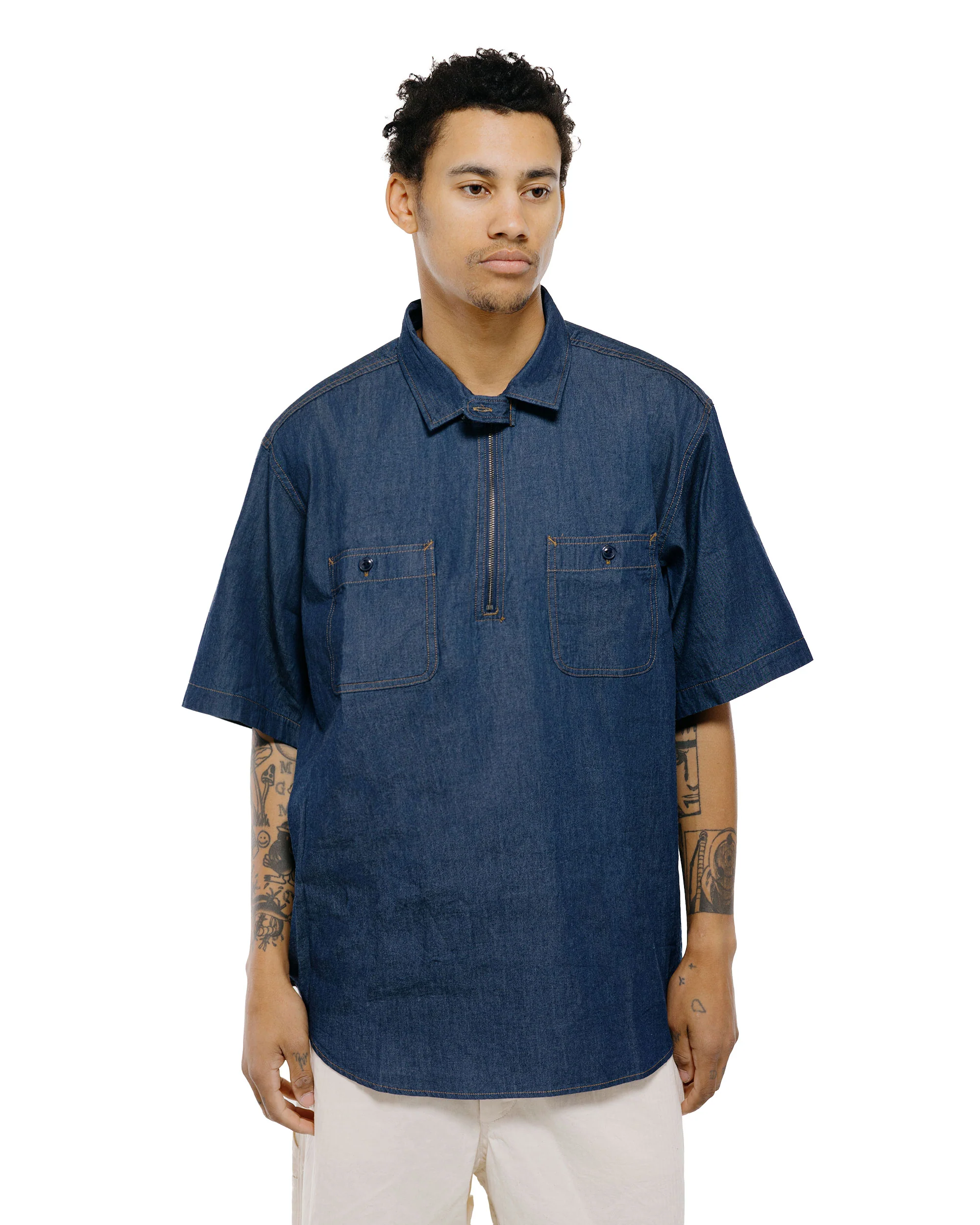 Engineered Garments Workaday Spinnaker Shirt Indigo 4.5oz Denim Shirting - Image 2