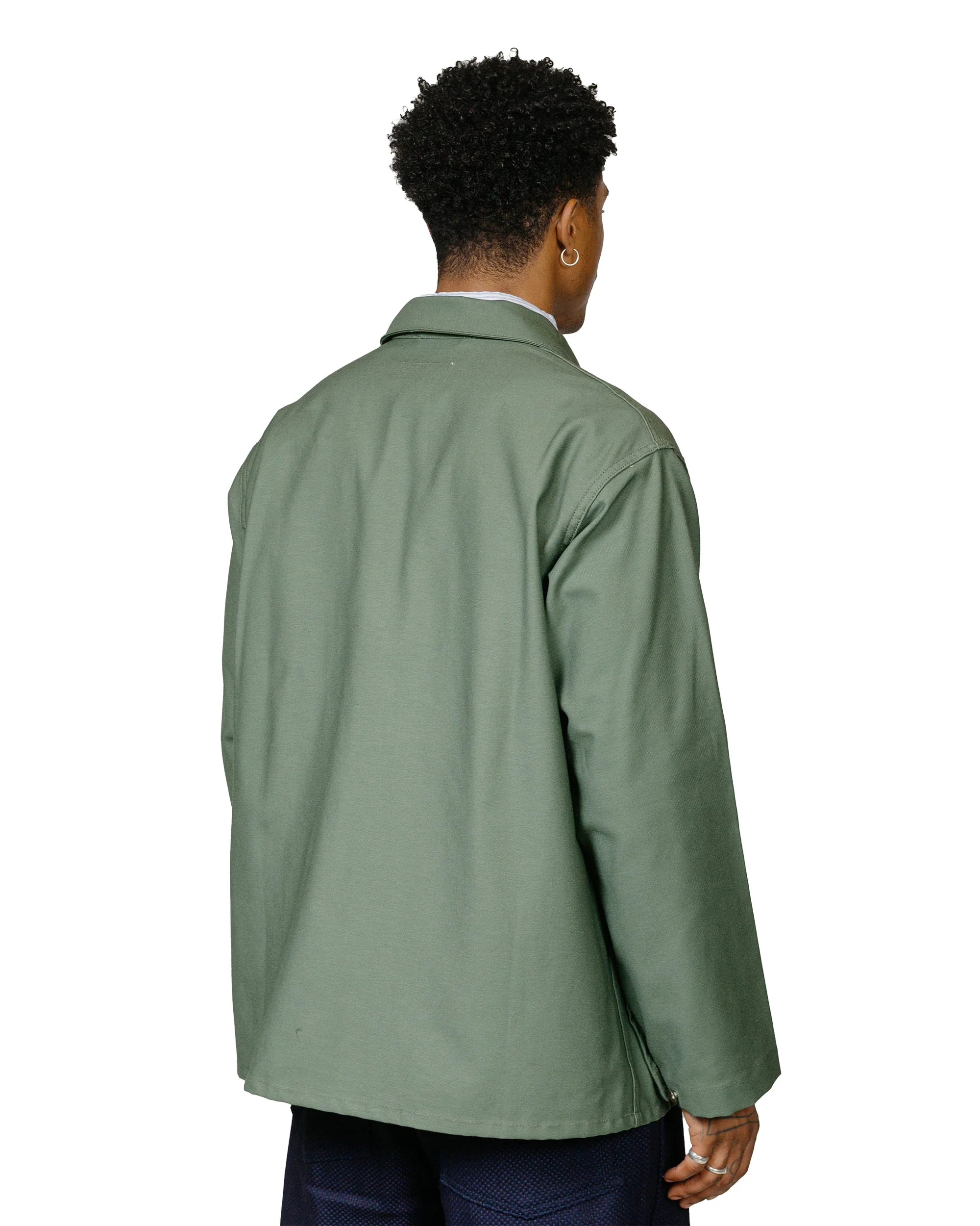 Engineered Garments Workaday Utility Jacket Olive Cotton Reverse Sateen - Image 3