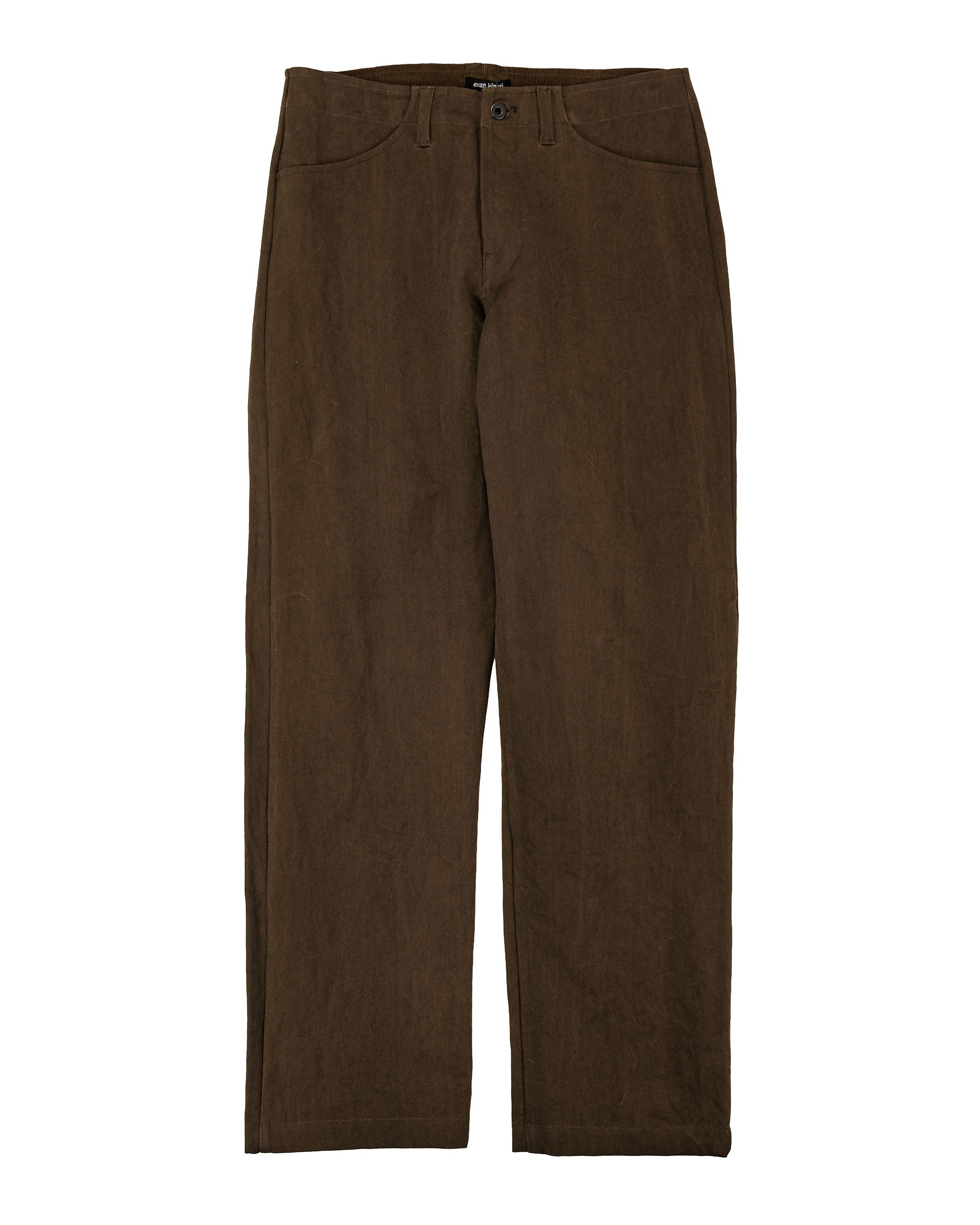 evan kinori Four Pocket Pant Cotton/Washi Canvas Dark Olive Sumi Ink Dye