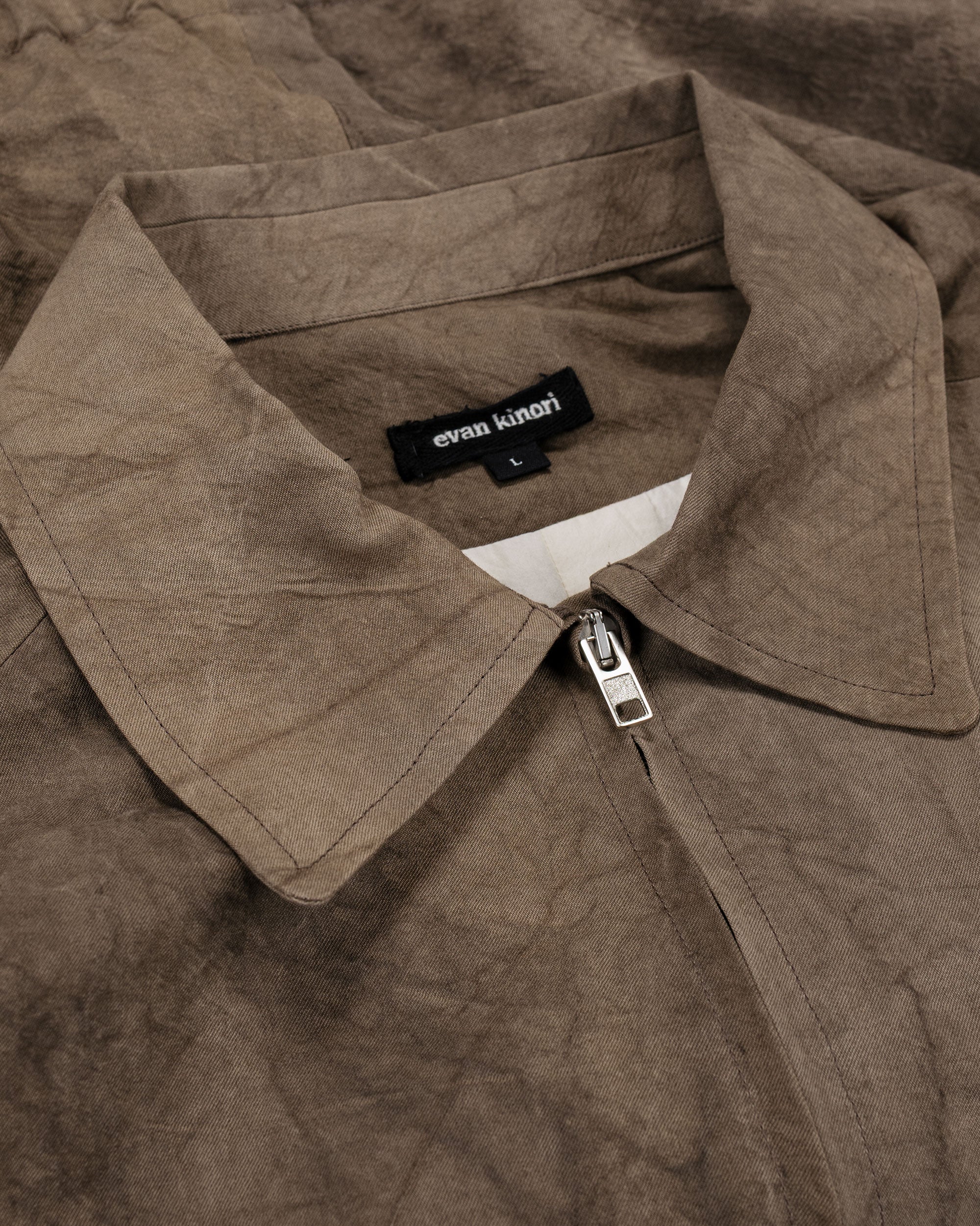 evan kinori Zip Jacket Two Natural Dye Twill Brown Persimmon/Iron Dye - Image 5