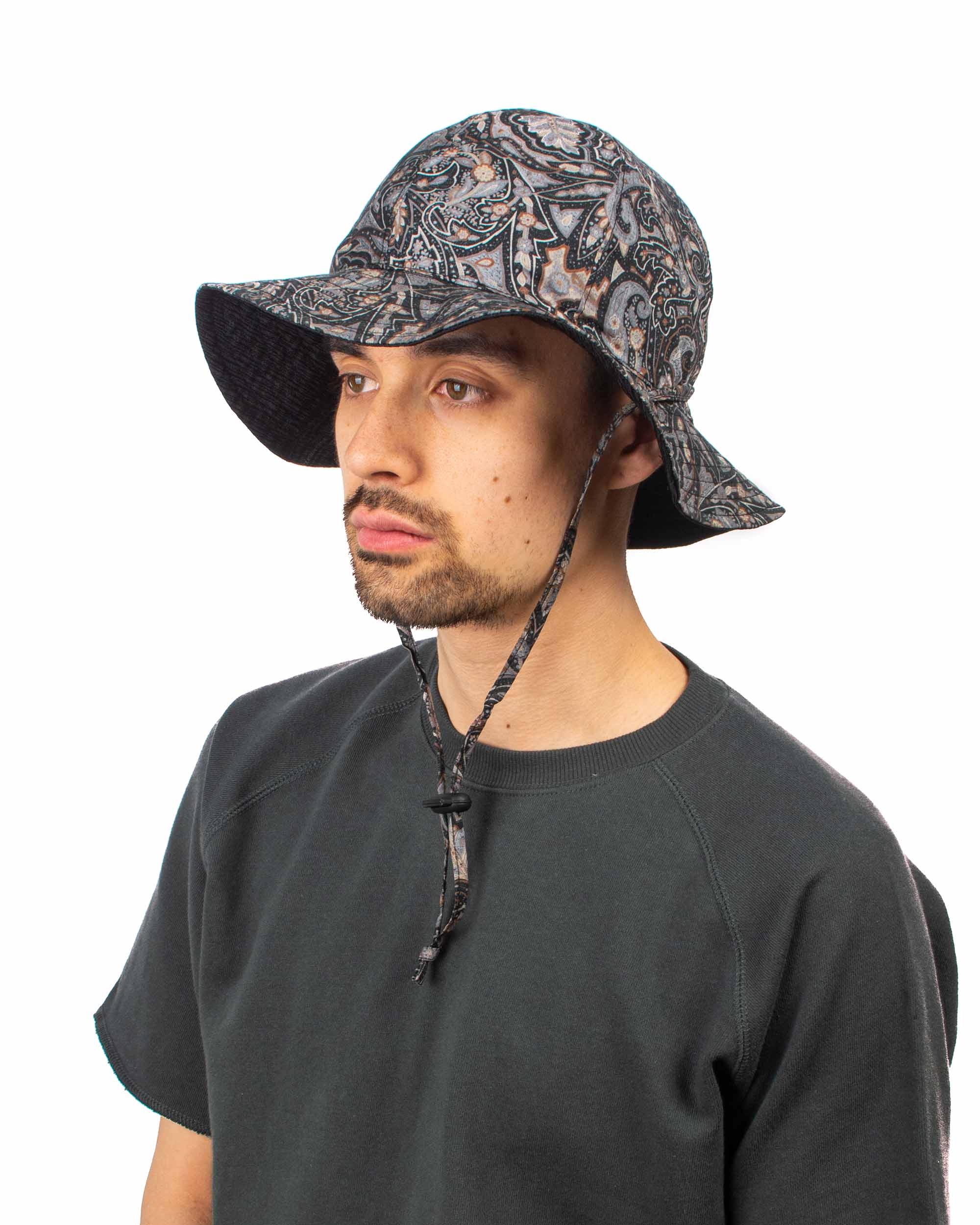 Found Feather Military Sun Hat (Reversible) Paisley + Yoryu Black - Image 2