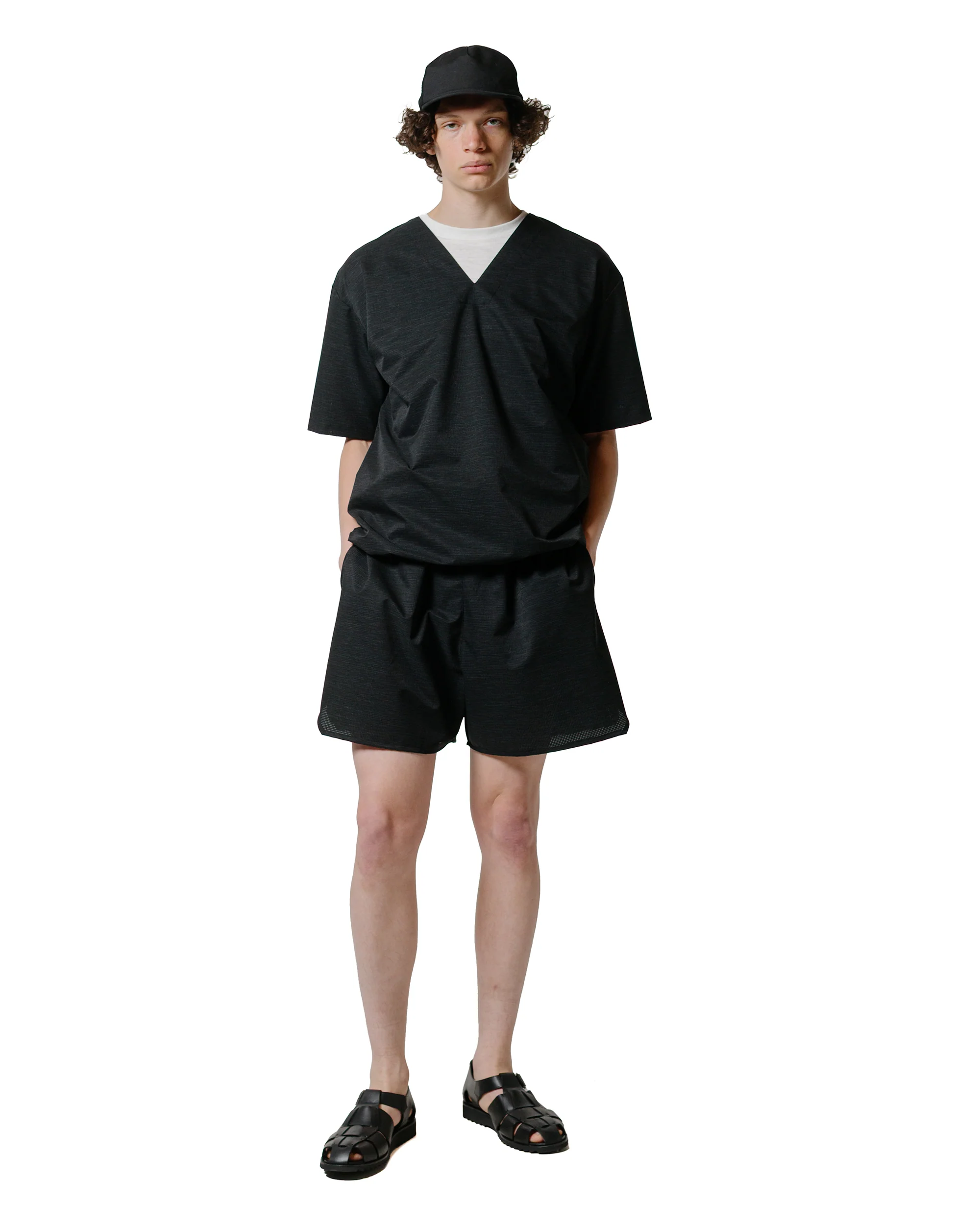 Found Feather Tech Sleeping Shirt Dot AIR Slub Linen Black - Image 4