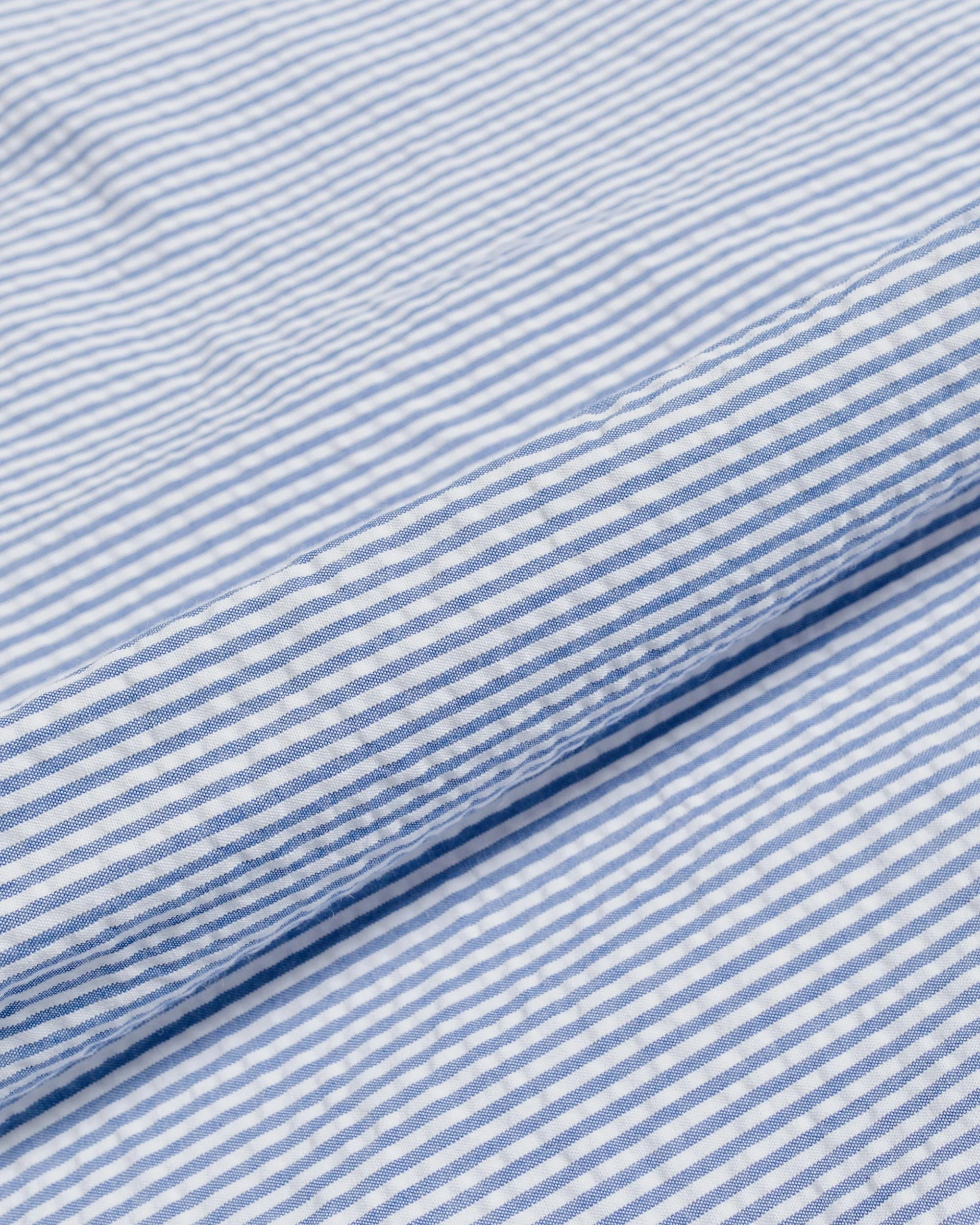 Gitman Vintage Bros. Blue Stripe Seersucker Shirt - Image 5